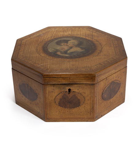 A George III period satinwood workbox
