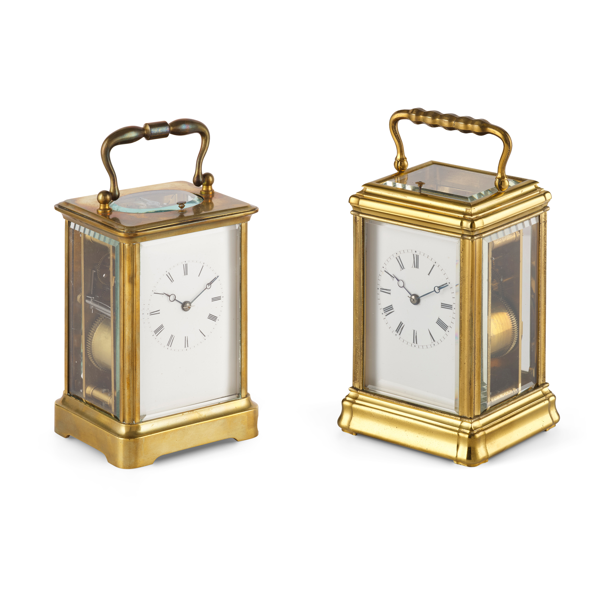 FRENCH LACQUERED BRASS REPEATING AND GRAND SONNERIE STRIKING CARRIAGE CLOCK