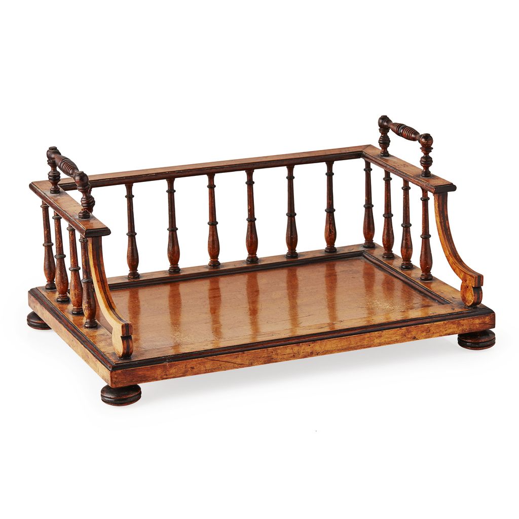 VICTORIAN SATIN BIRCH BOOK TRAY