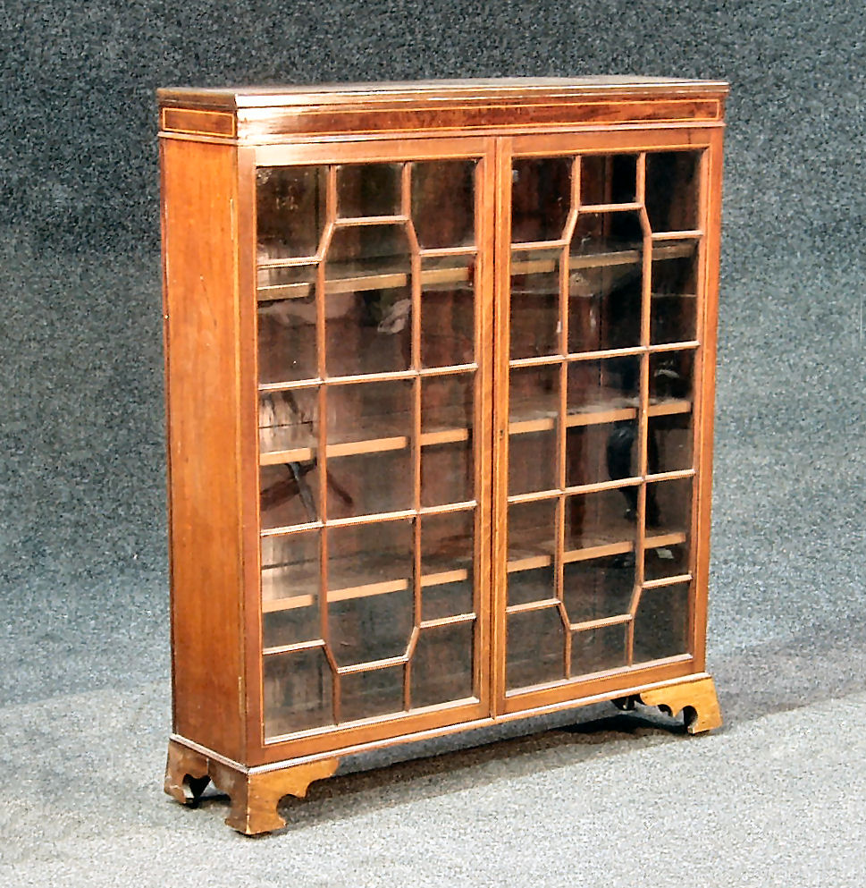 A Edwardian glazed mahogany bookcase