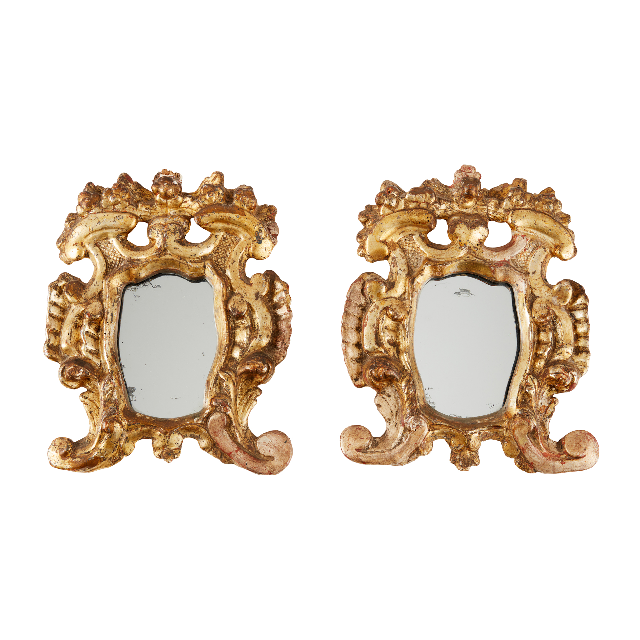 PAIR OF ITALIAN CARVED GILTWOOD MIRRORS