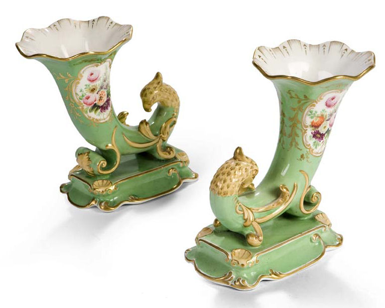 A pair of cornucopia, circa 1825-1830 Possibly Ridgway