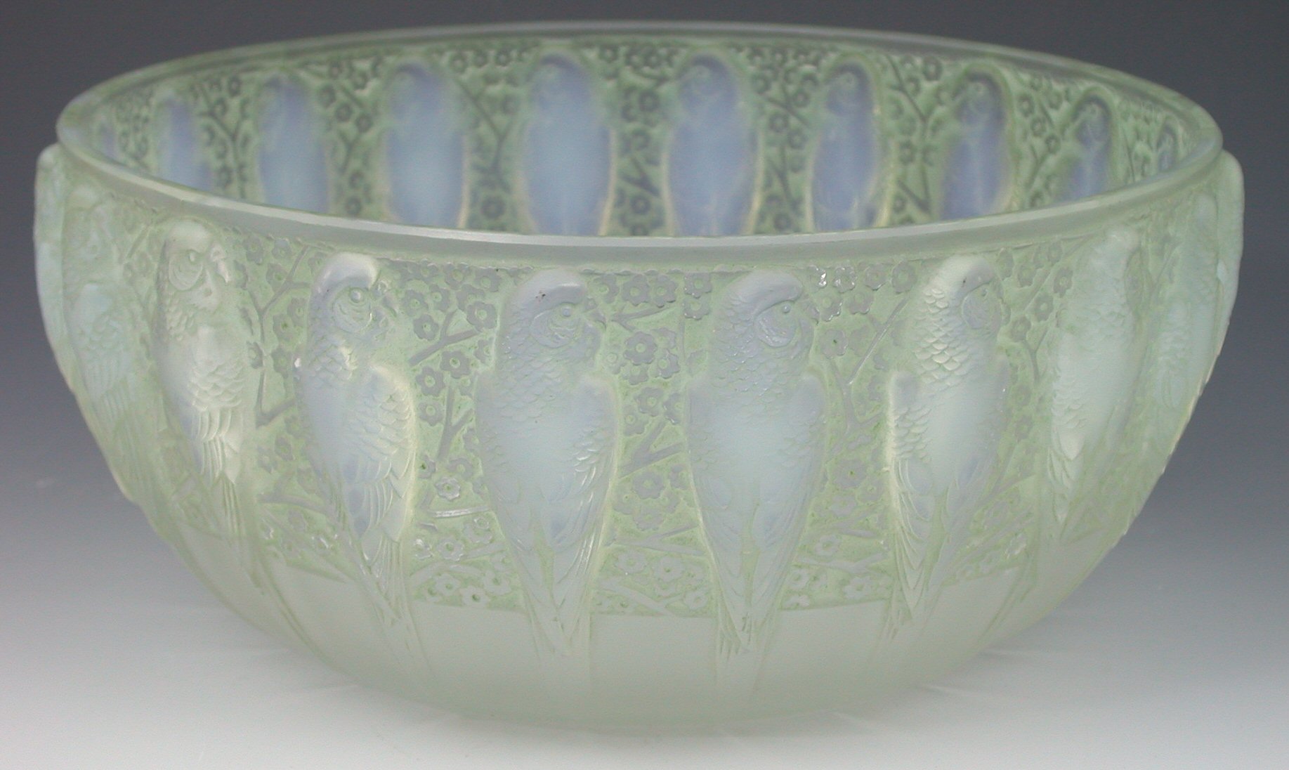 'Perracles', a Lalique clear frosted and opalescent bowl,