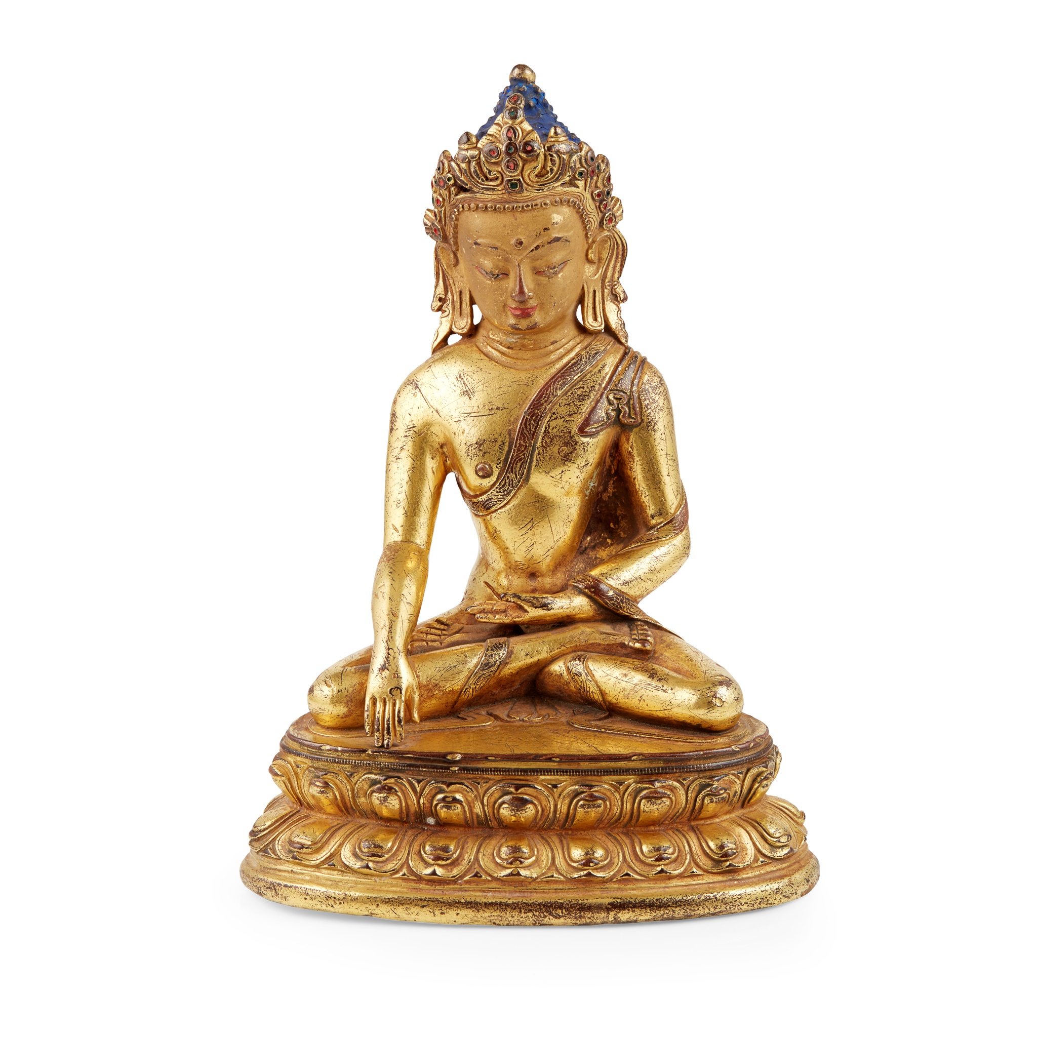 GILT-BRONZE FIGURE OF BUDDHA SHAKYAMUNI