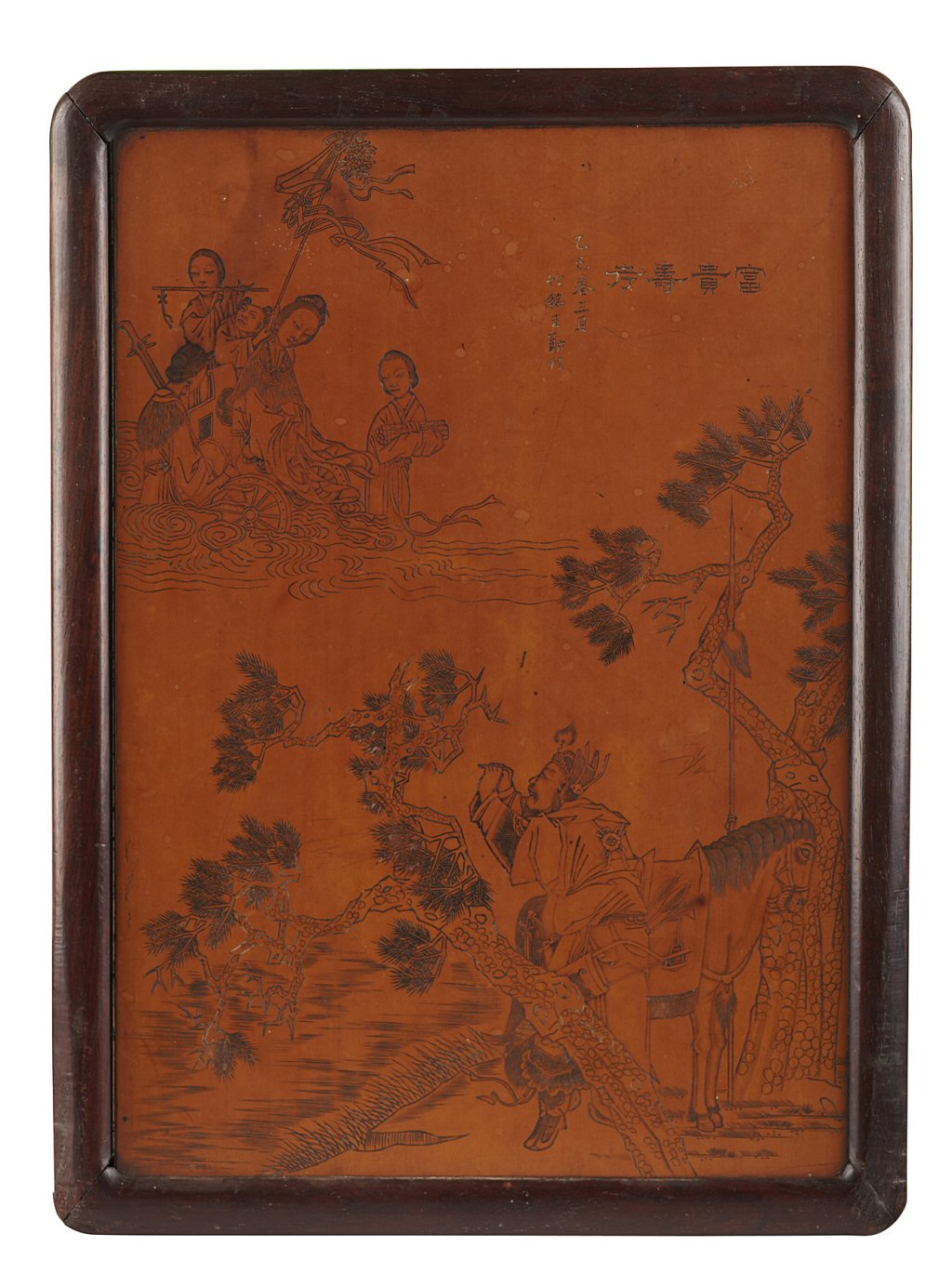 CHINESE CARVED BAMBOO PANEL, BY WANG ZUN