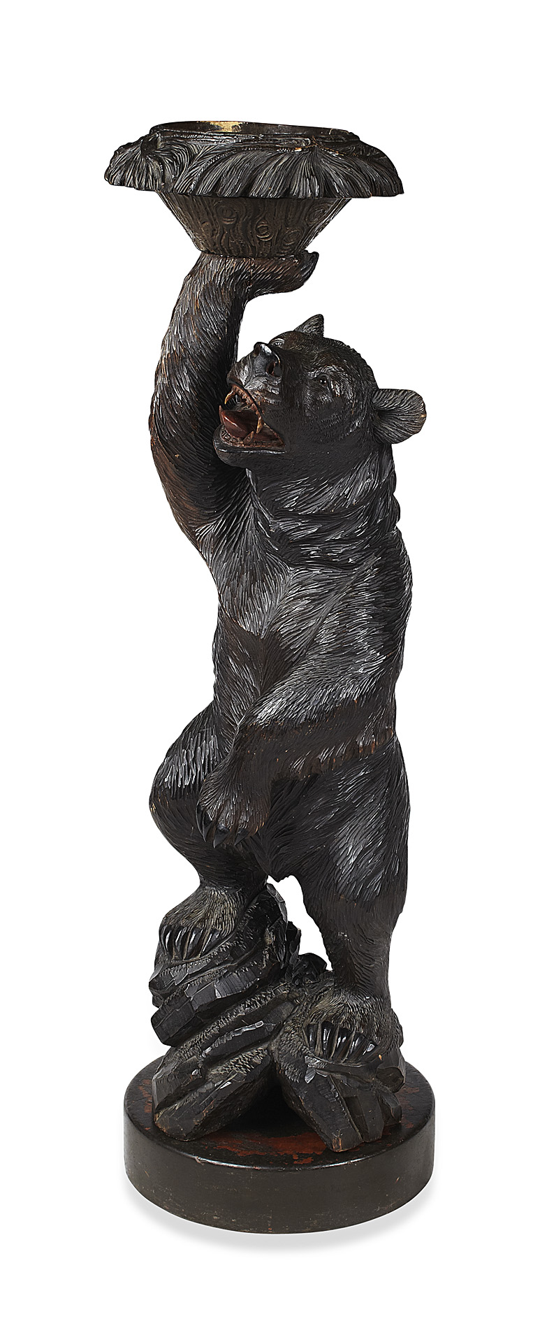BLACK FOREST CARVED BEAR STAND