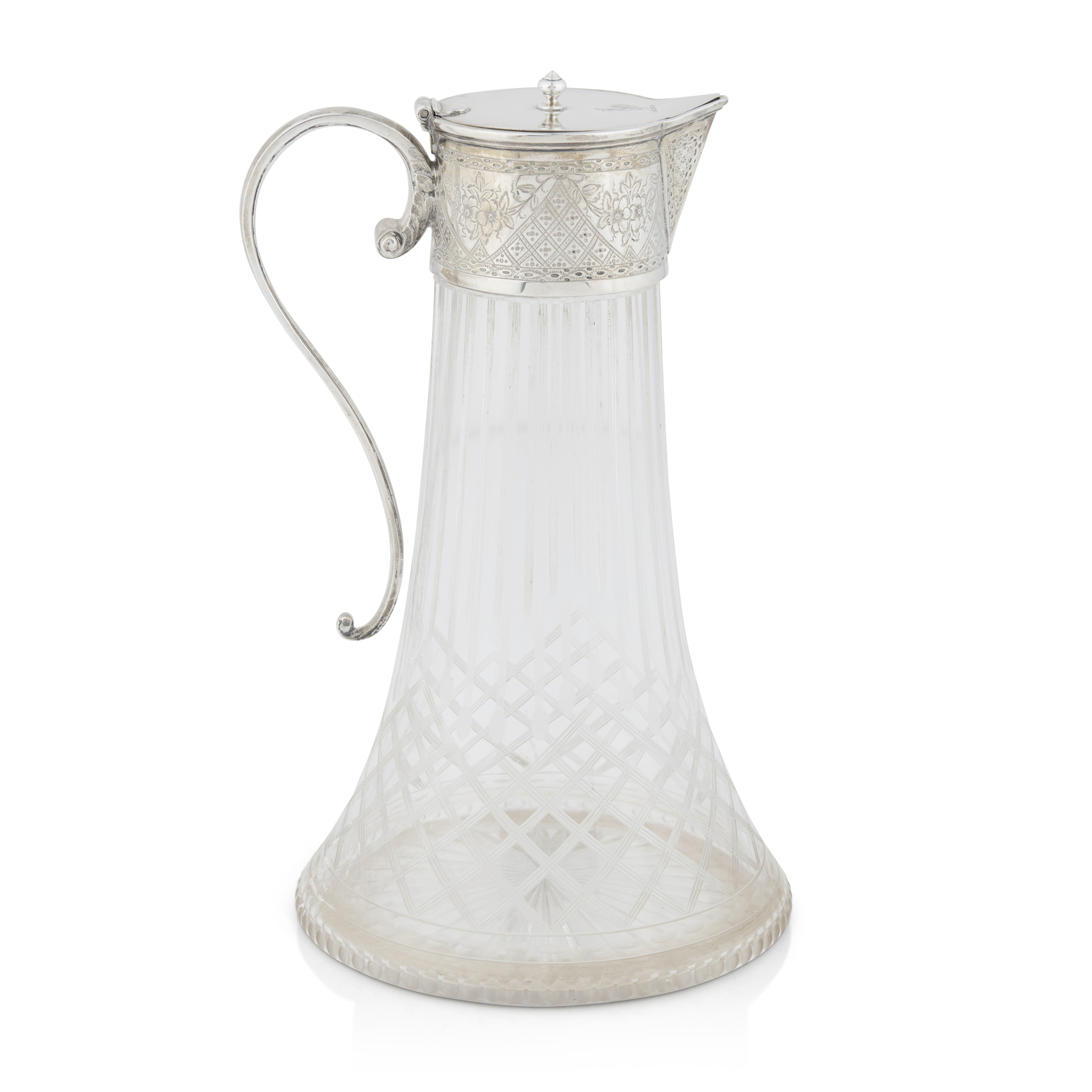 A VICTORIAN SILVER-MOUNTED CLARET JUG