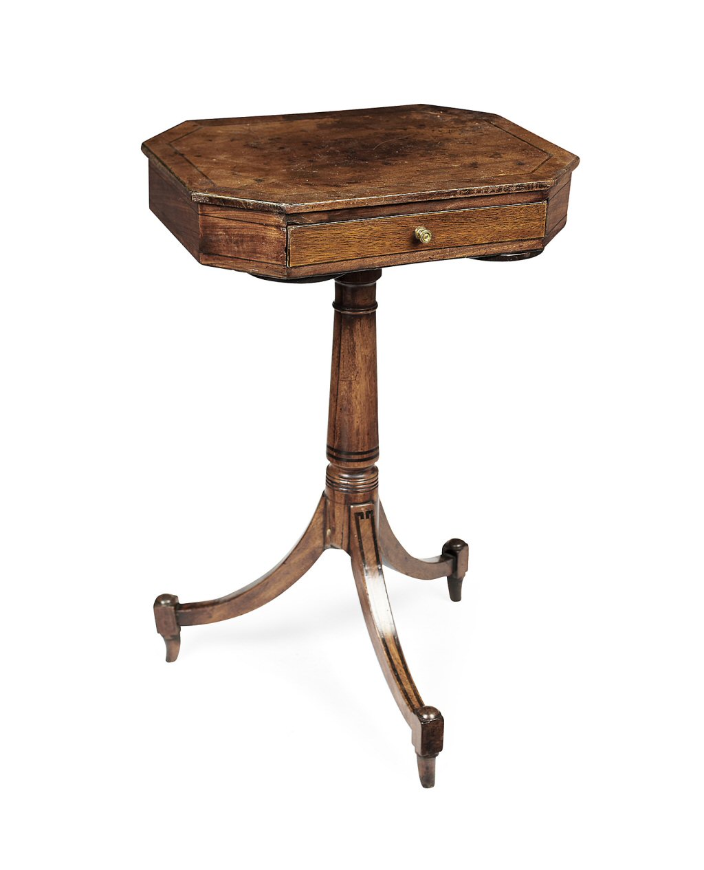 REGENCY MAHOGANY AND EBONY INLAY WORK TABLE