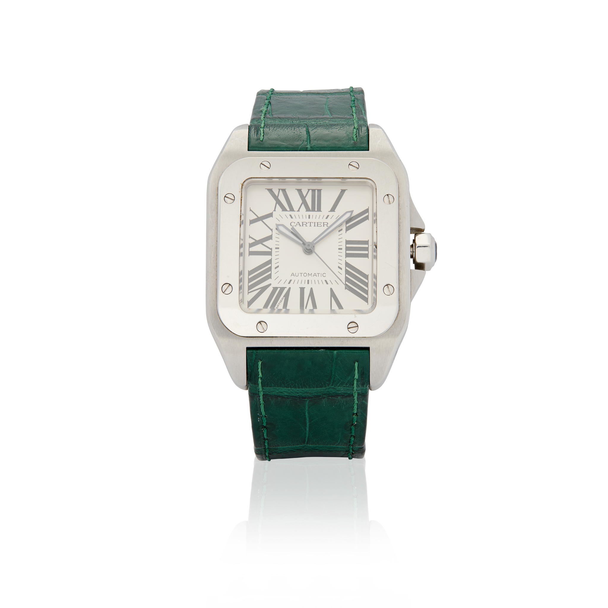 Cartier. A large anniversary edition stainless steel automatic wristwatch