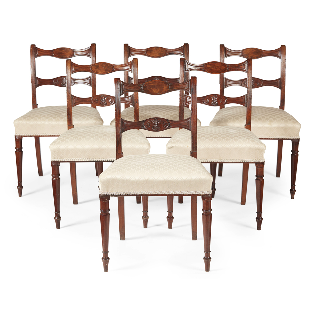 SET OF SIX REGENCY MAHOGANY DINING CHAIRS