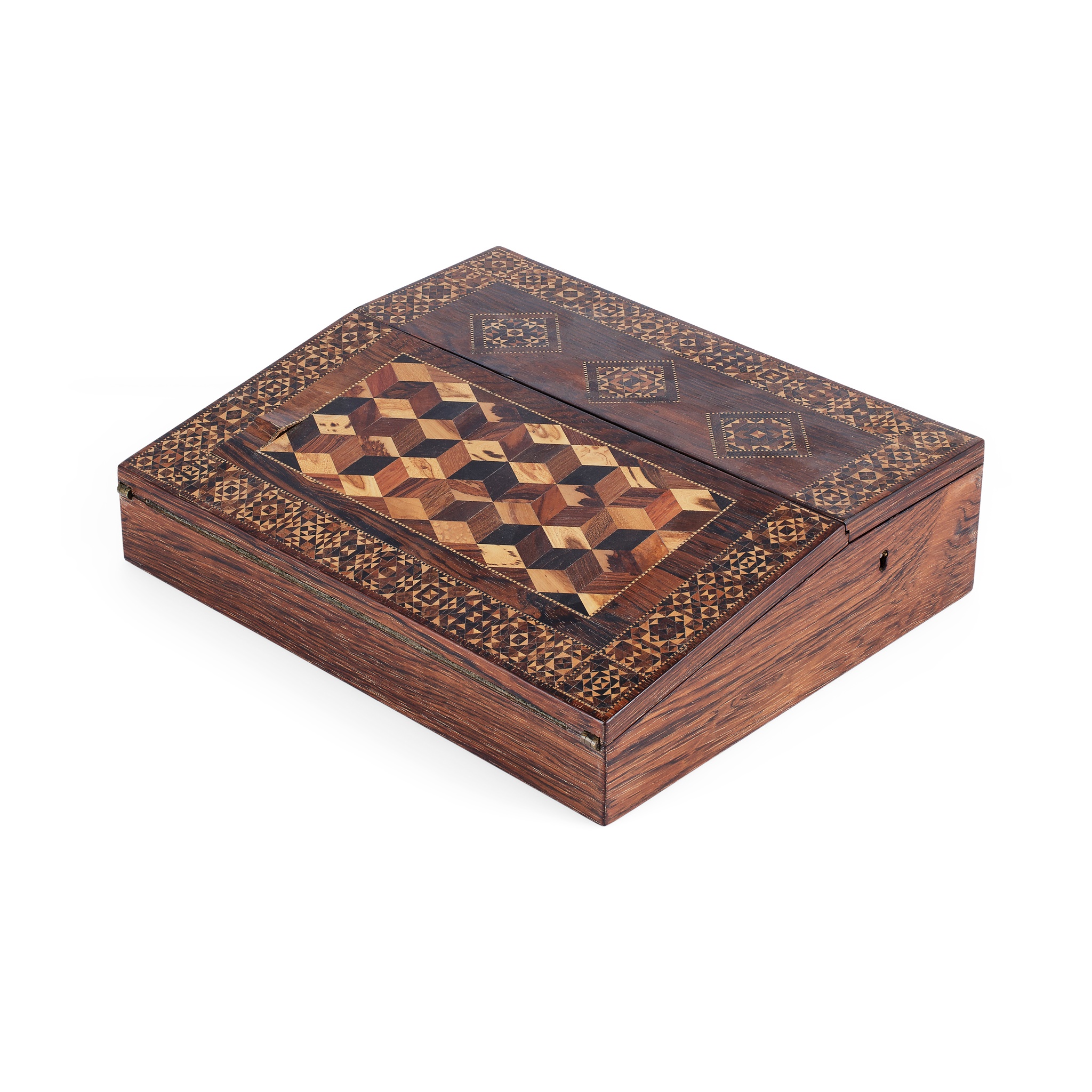 TUNBRIDGE WARE 'TUMBLING BLOCKS' LAP DESK