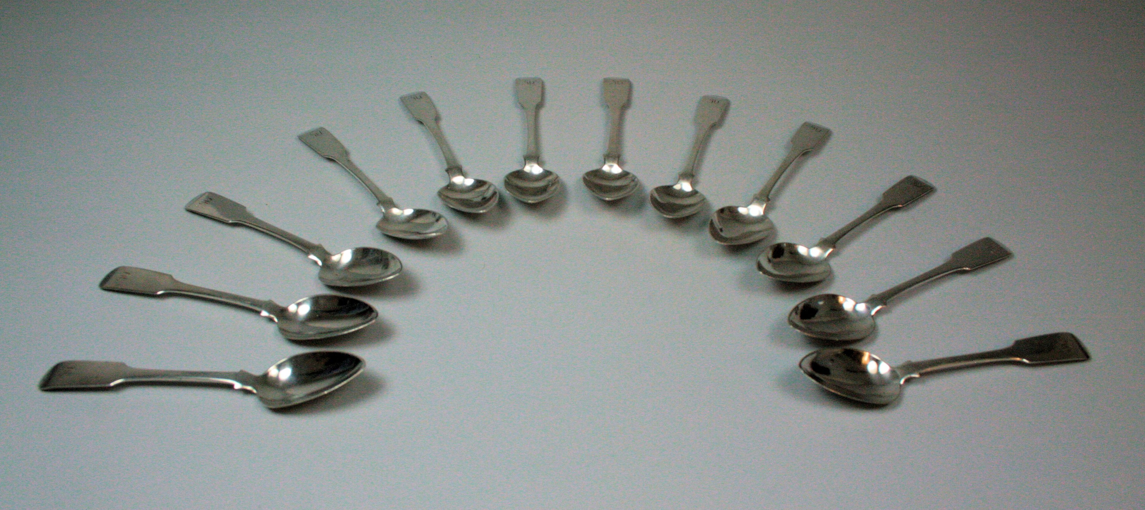 Dundee - a set of twelve Scottish provincial teaspoons