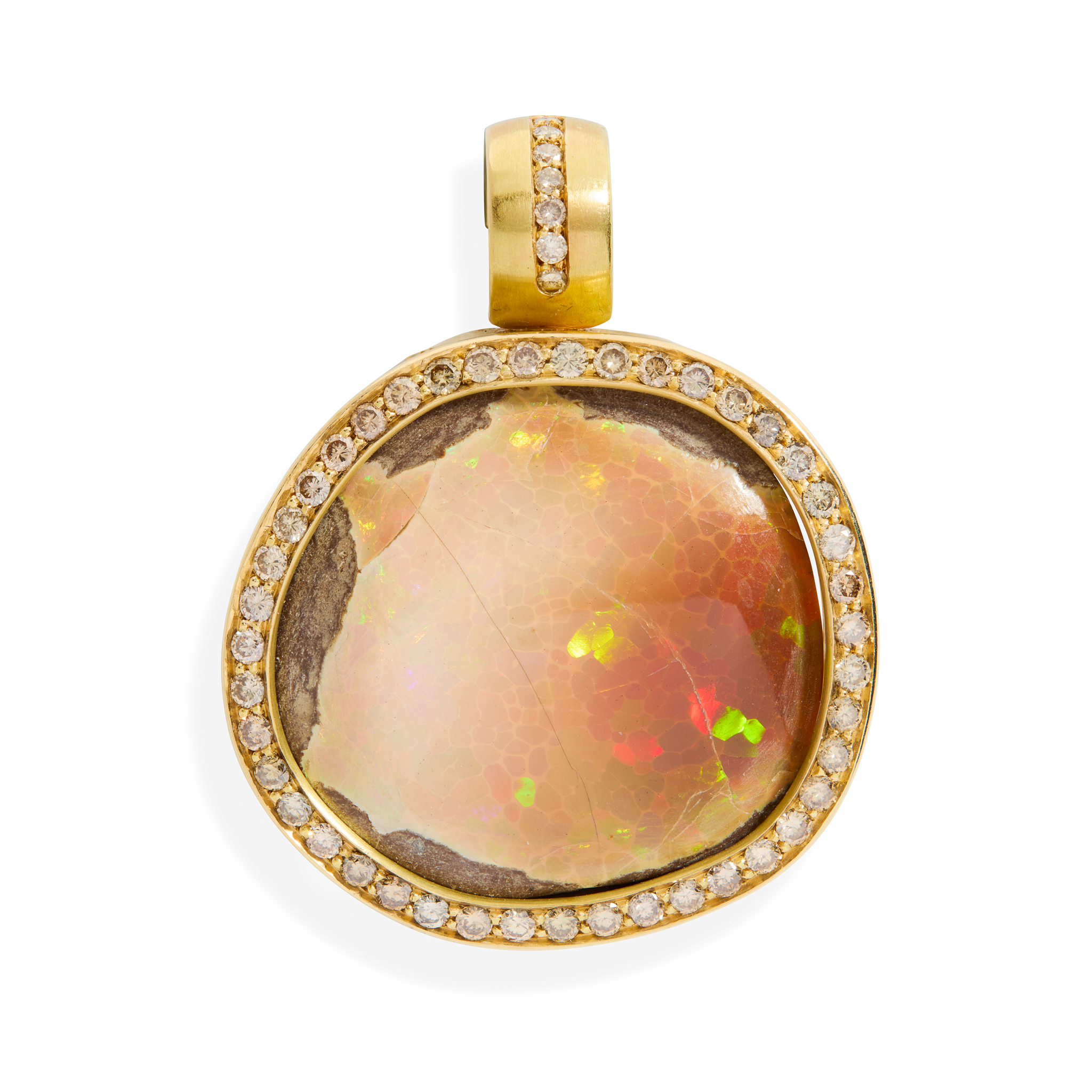 Peter Plöderl: A large fire opal and diamond pendant