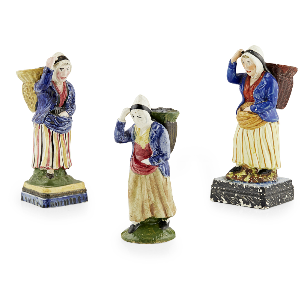 TWO SCOTTISH EAST COAST POTTERY NEWHAVEN FISHWIFE FIGURES