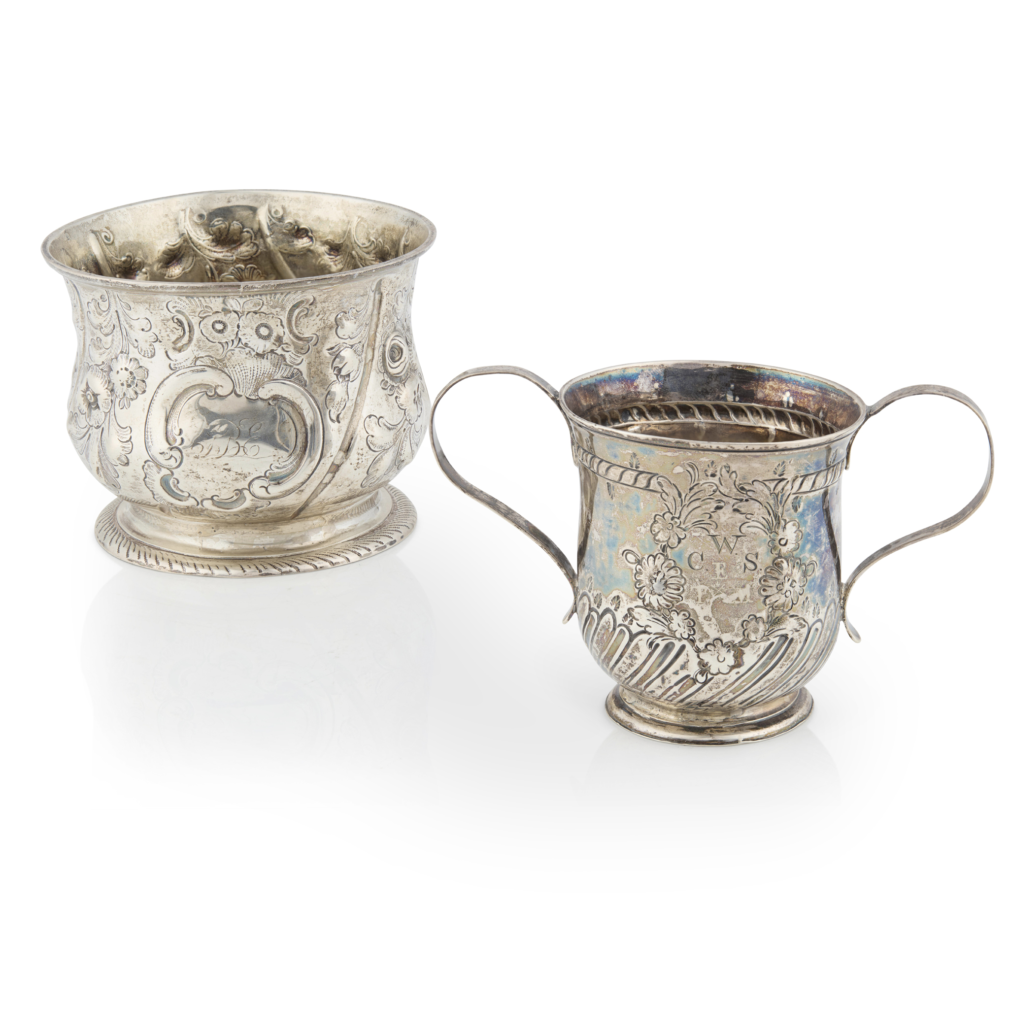 A GEORGE III TWIN-HANDLED MUG