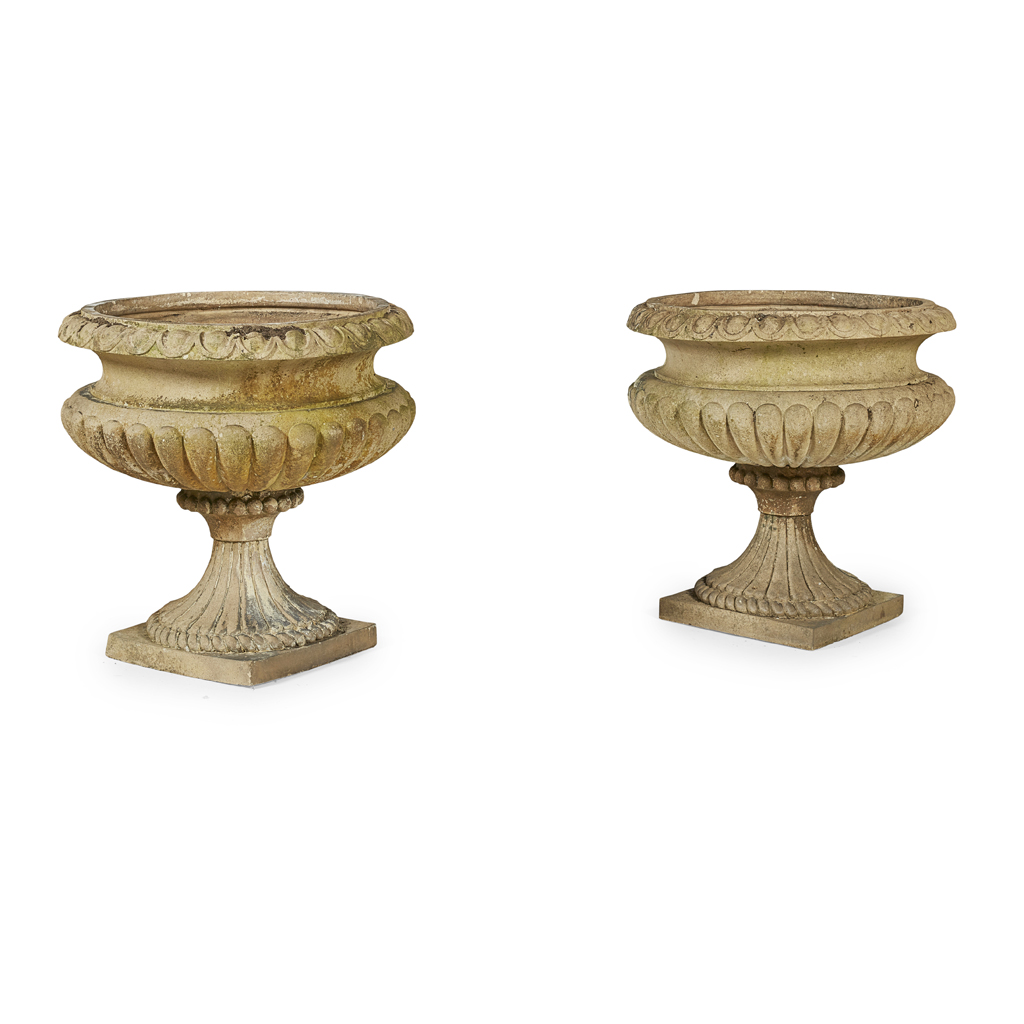 PAIR OF LARGE SCOTTISH FIRE CLAY URNS