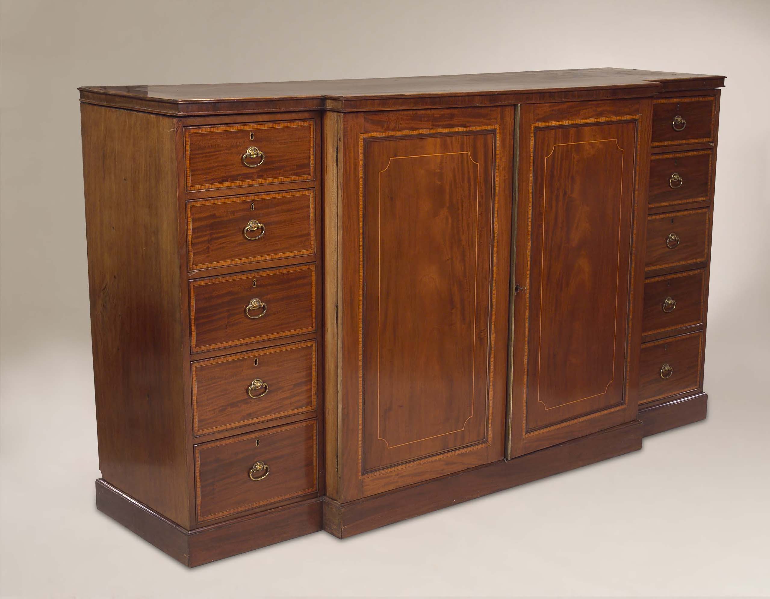 A Victorian mahogany gentleman's breakfront compactum,