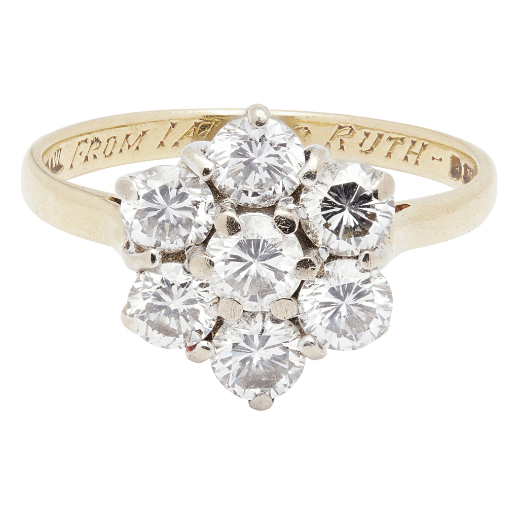 A diamond set cluster ring