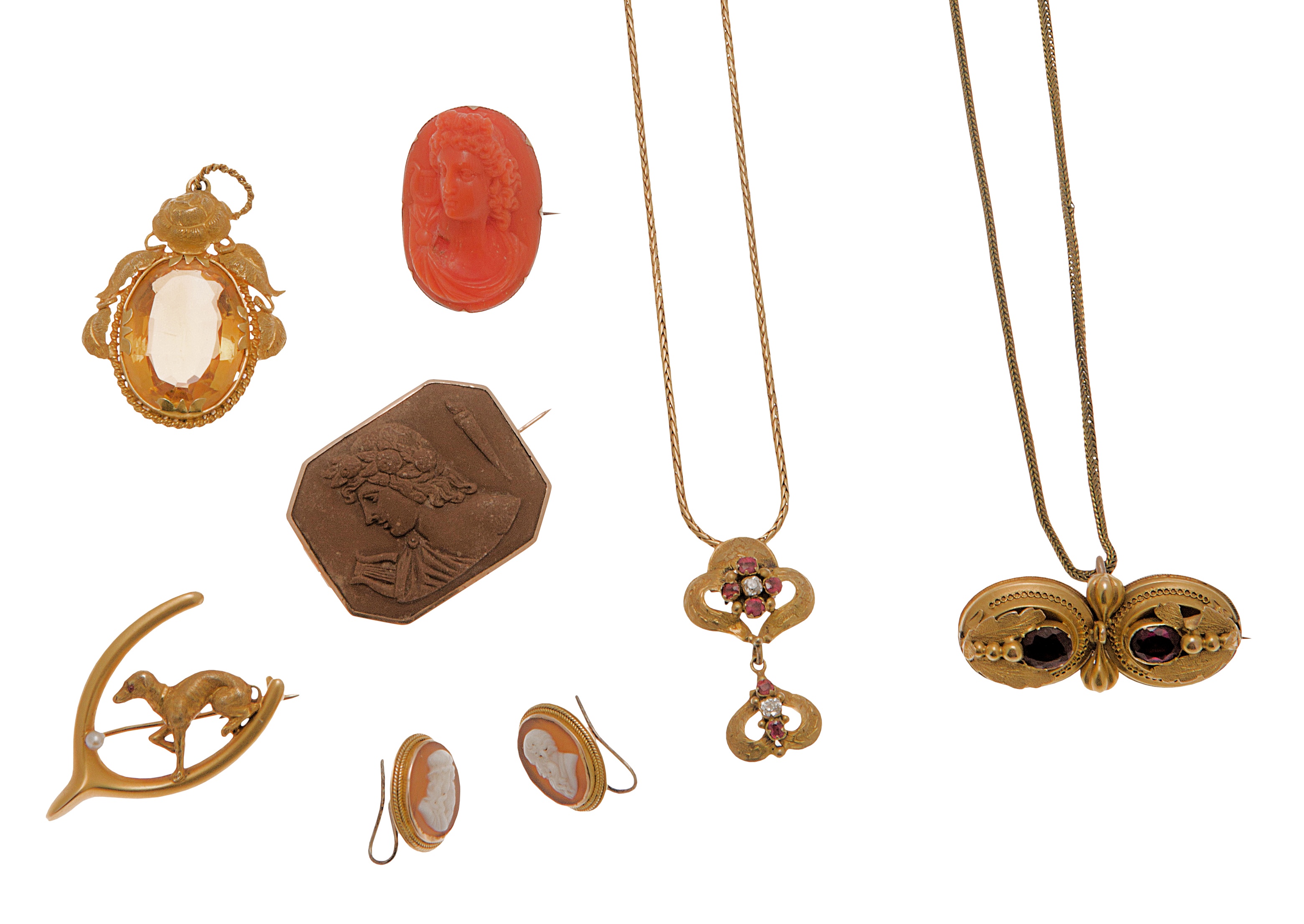 A collection of various pieces of Victorian jewellery