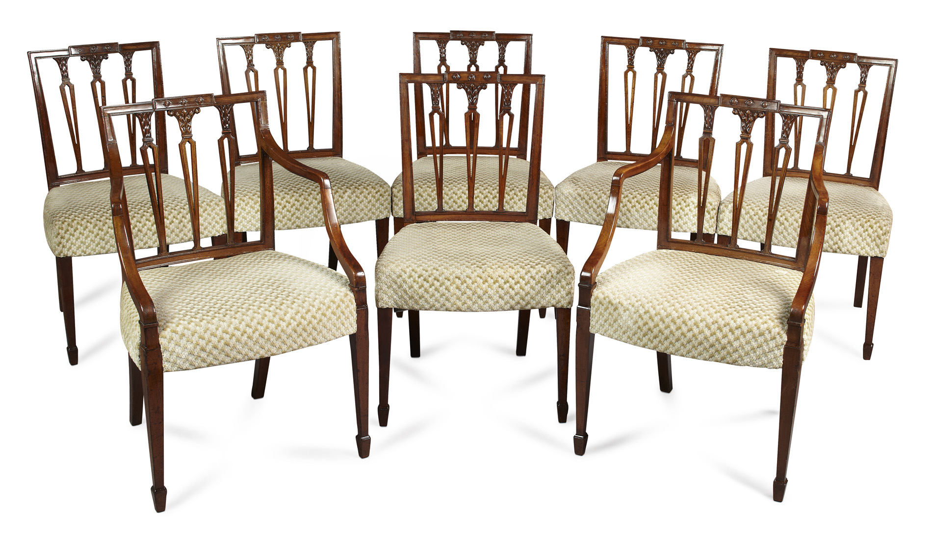 SET OF EIGHT GEORGE III MAHOGANY DINING CHAIRS