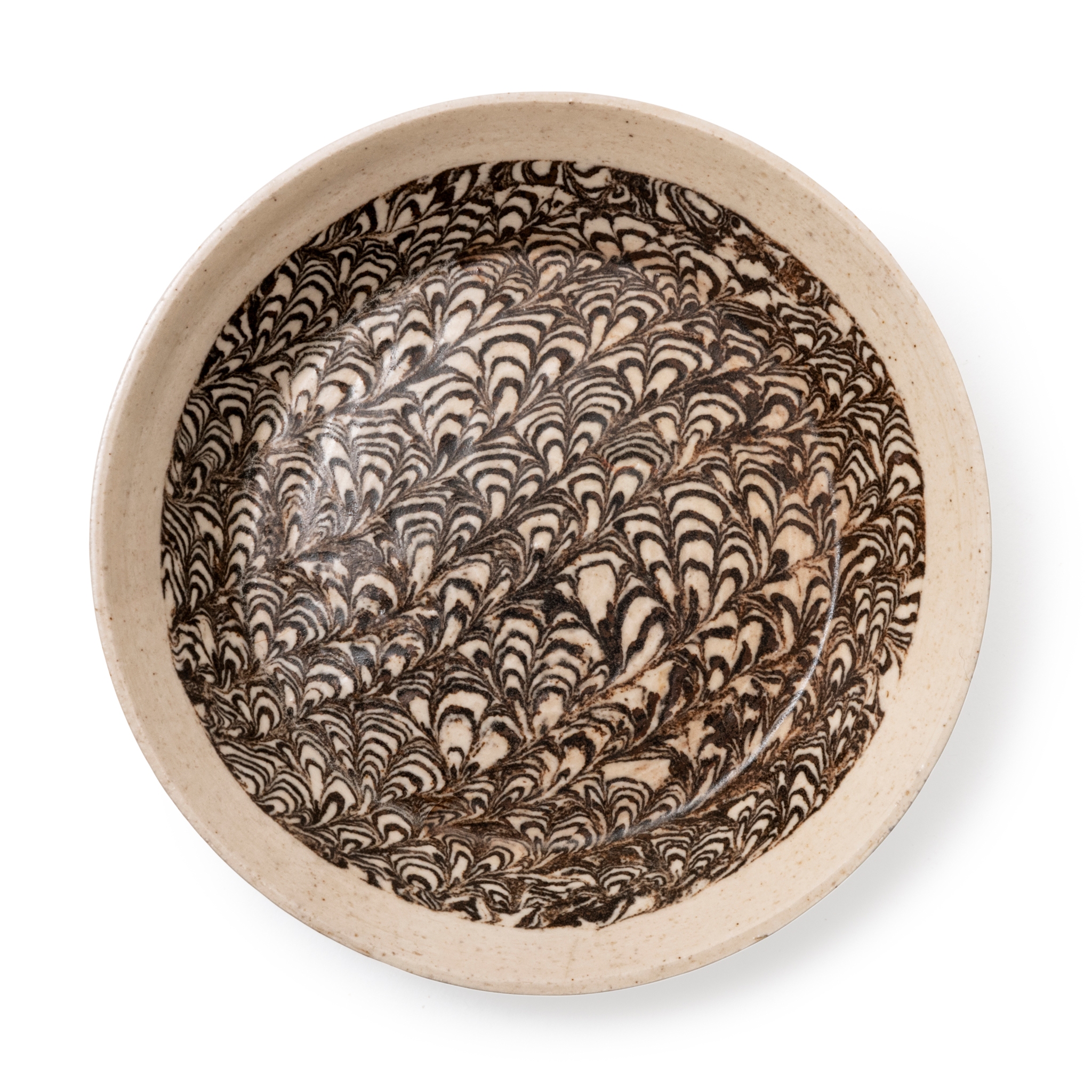 CHINESE MARBLED SAUCER DISH