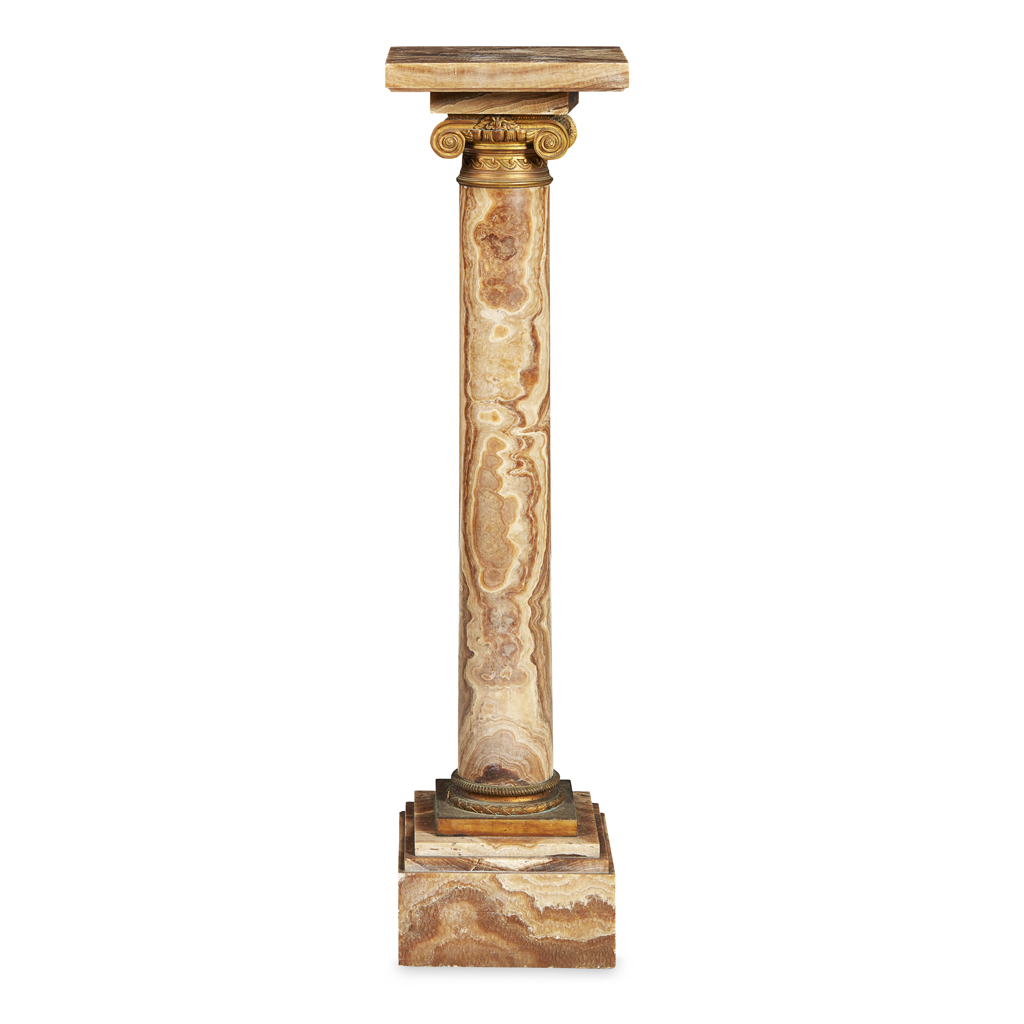 FRENCH ONYX AND GILT BRONZE COLUMN
