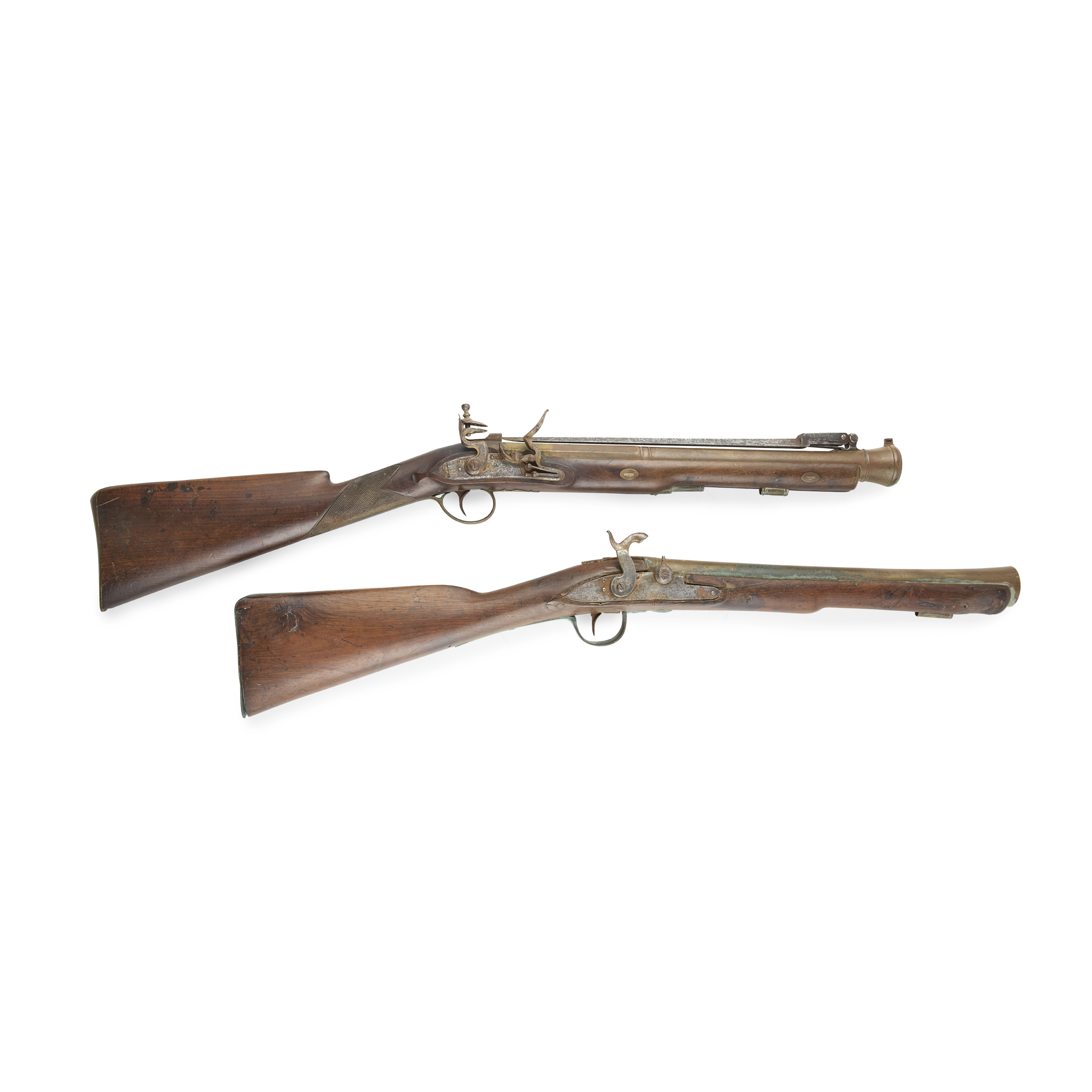 ENGLISH BRASS BARRELLED FLINTLOCK COACHING BLUNDERBUSS