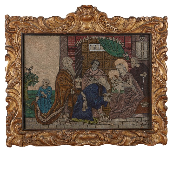 BAROQUE BEADWORK PANEL OF THE VISITATION OF THE MAGI