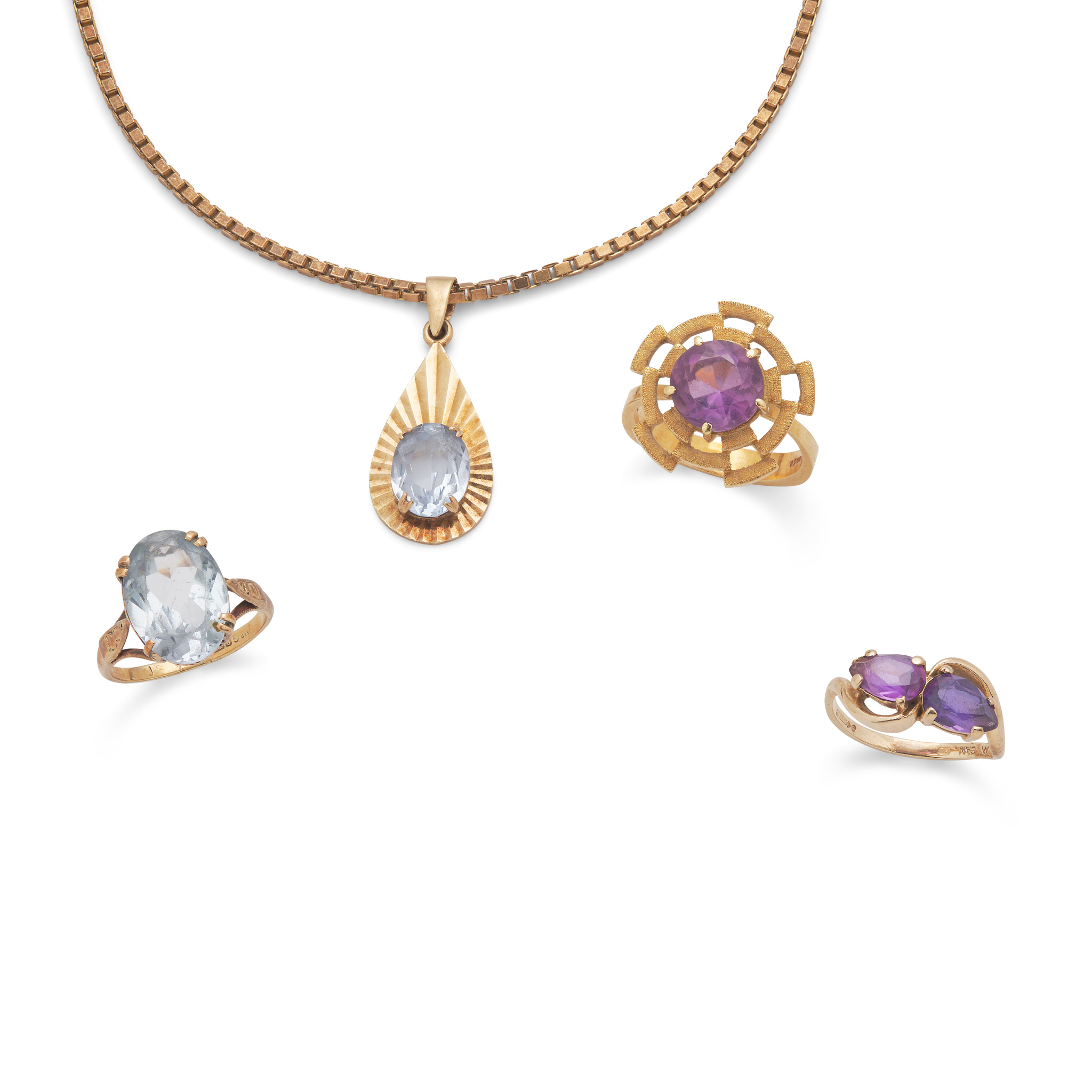 A collection of gem-set jewellery