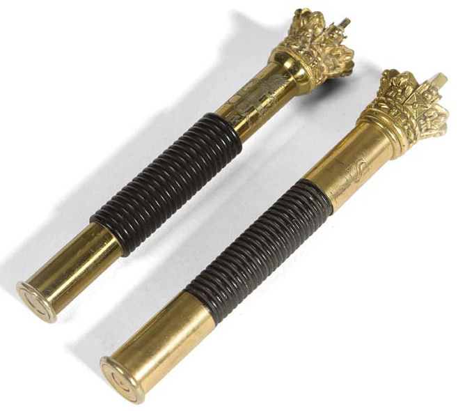 A Victorian City of London gilt brass tip staff