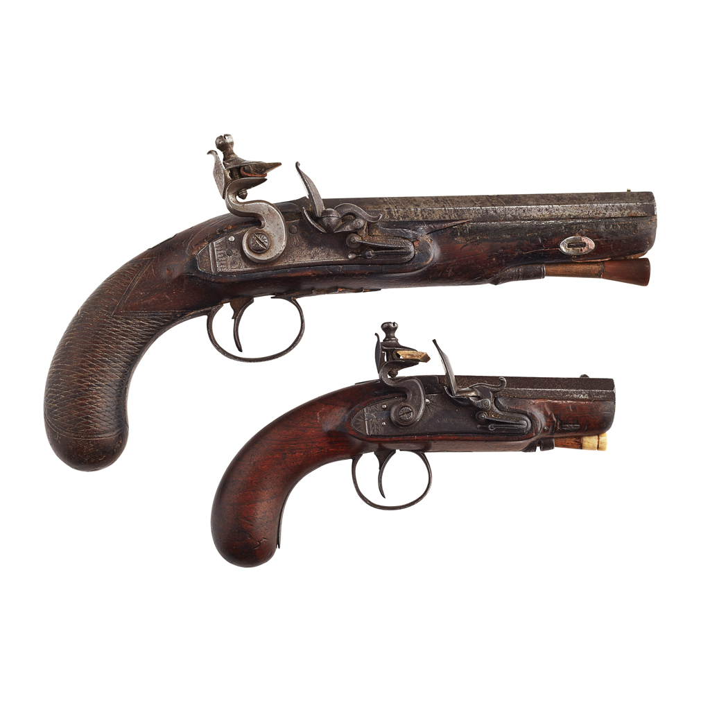 FLINTLOCK TRAVELLING PISTOL, SIGNED GEORGE THOMSON