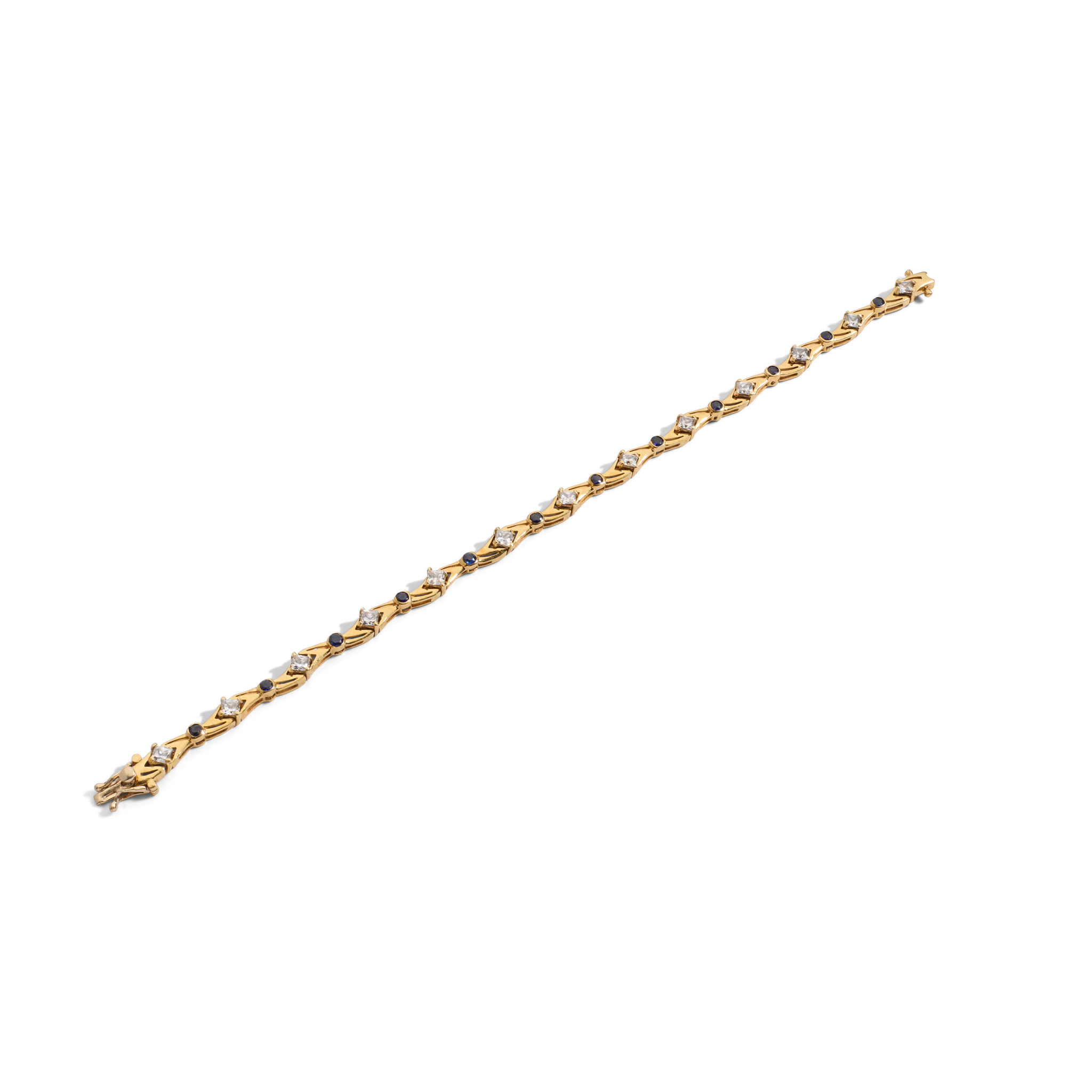 A sapphire and cubic zirconia bracelet