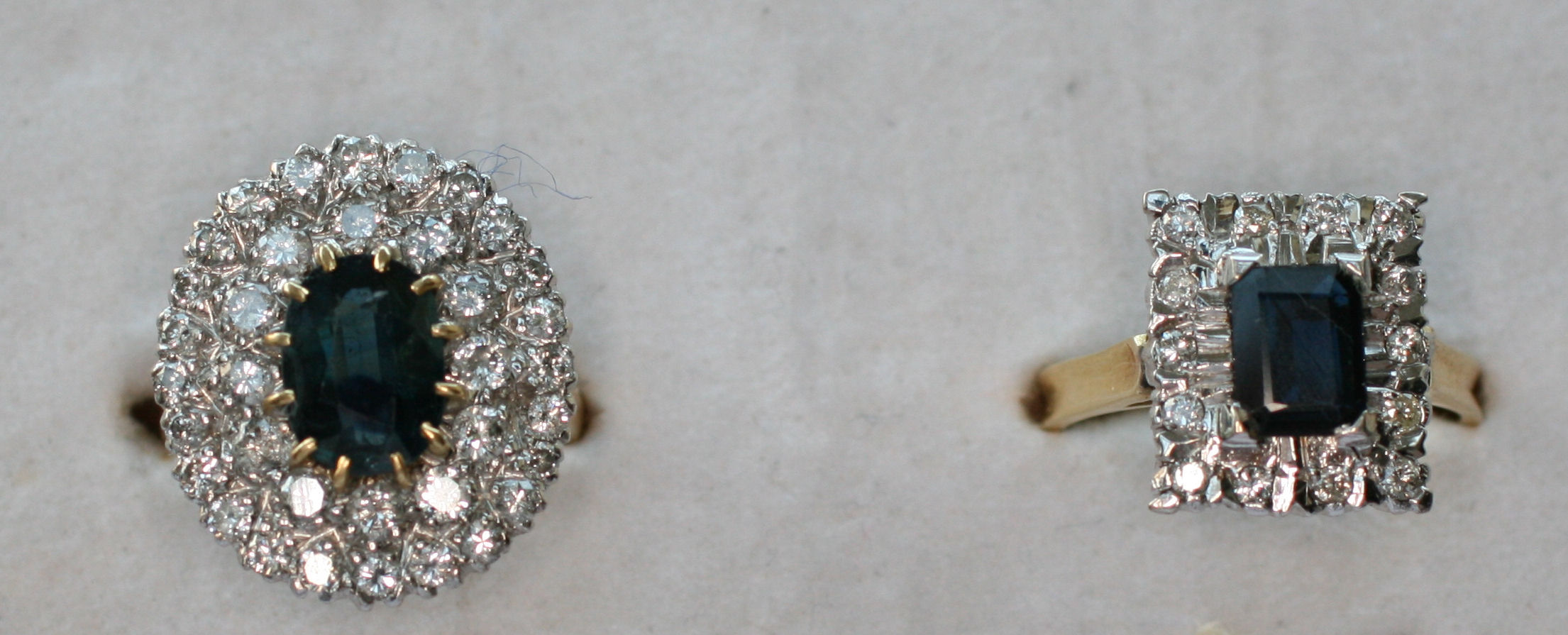 A sapphire and diamond cluster ring