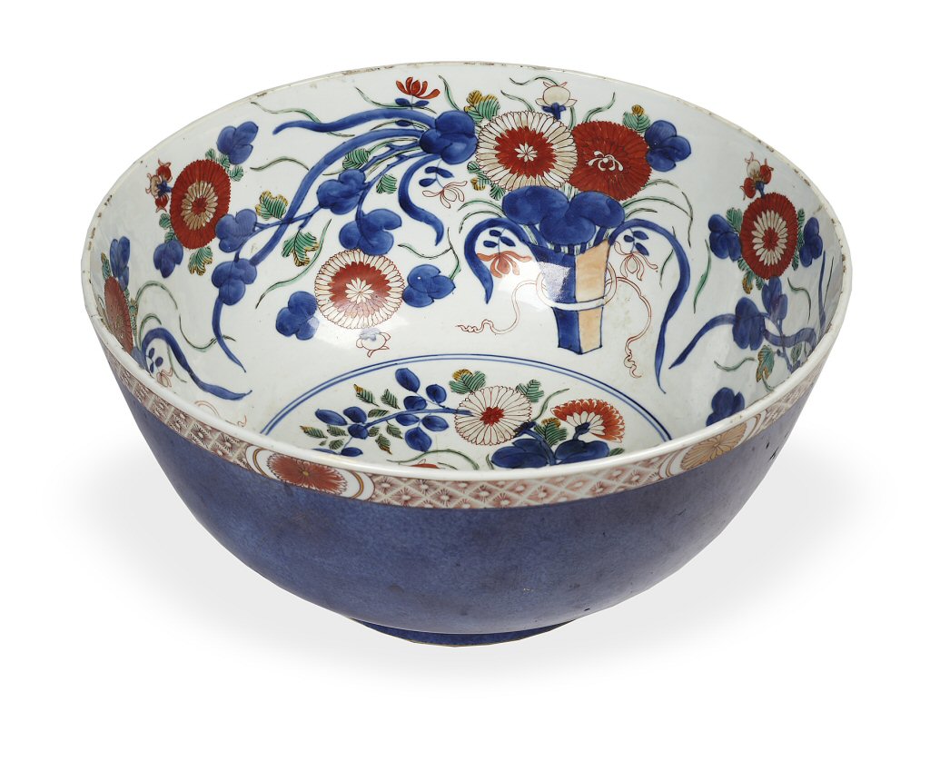 CHINESE IMARI PORCELAIN PUNCH BOWL