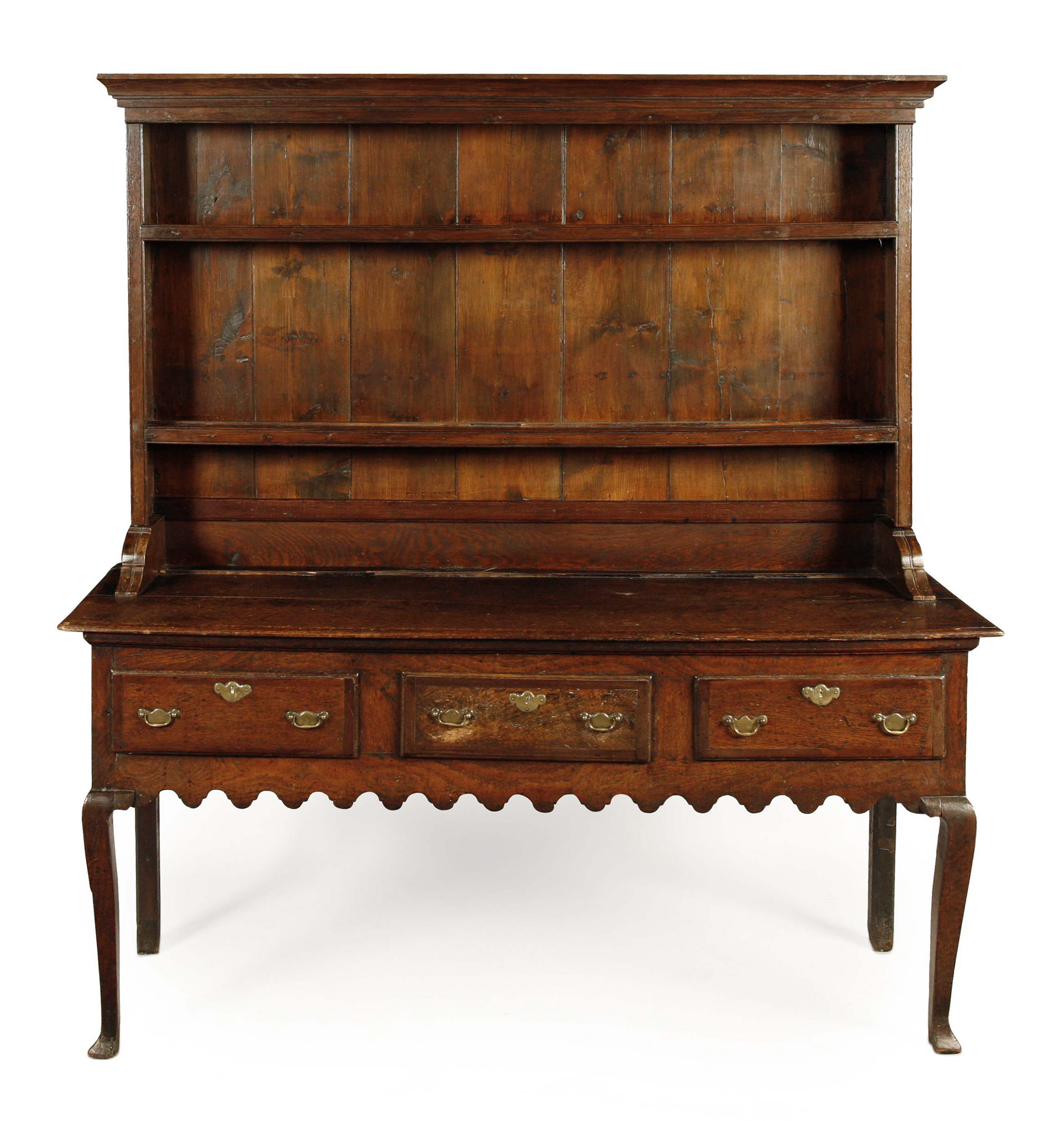 OAK DRESSER AND PLATE RACK