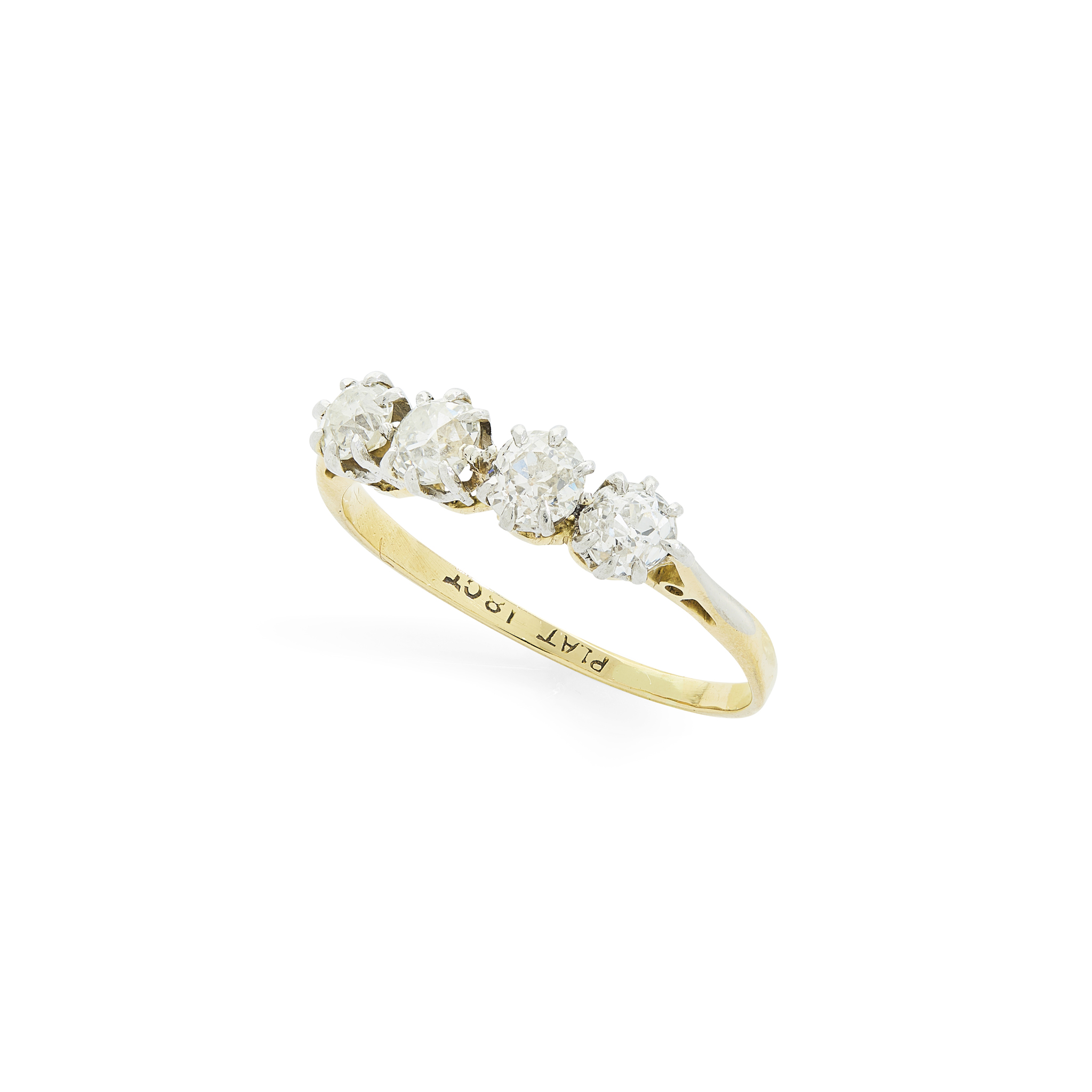 A diamond four-stone ring