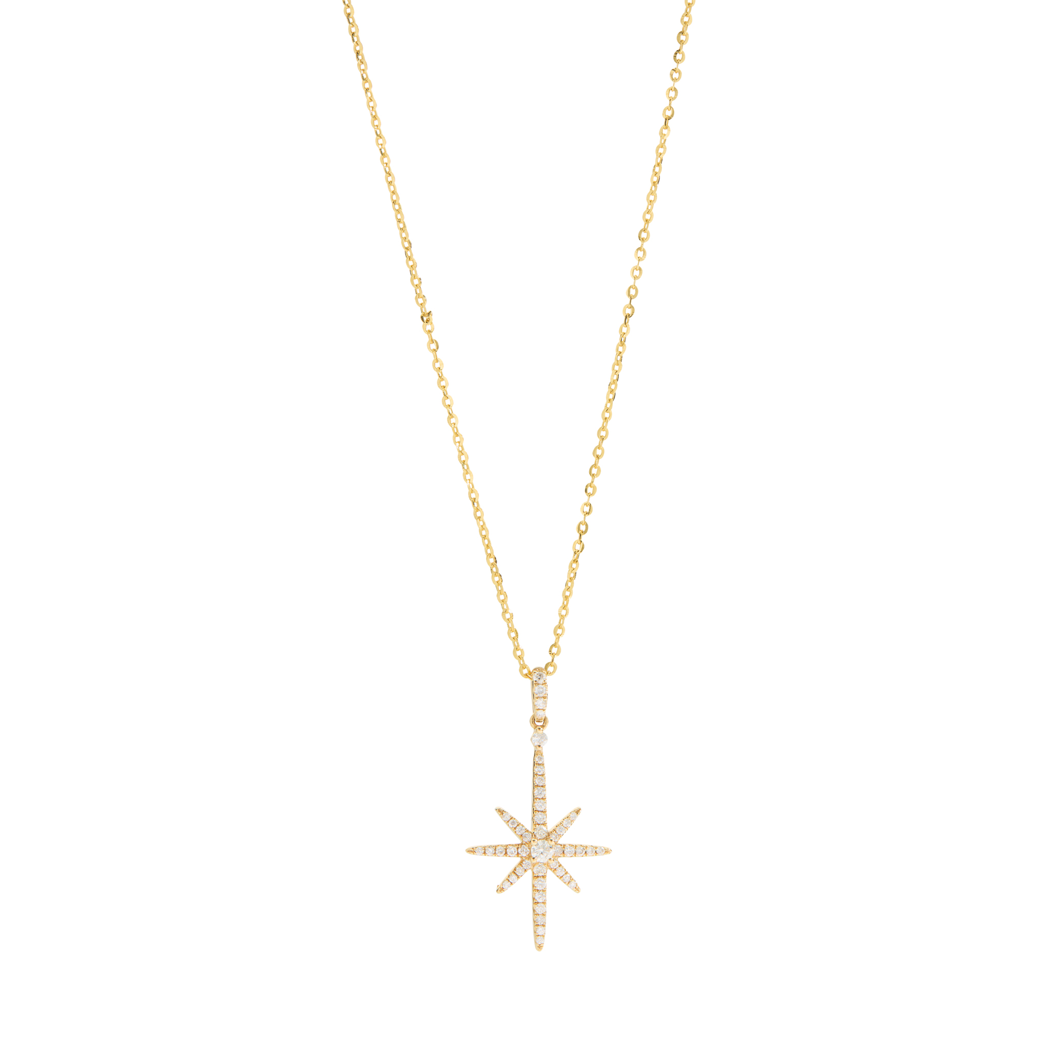A diamond star pendant necklace
