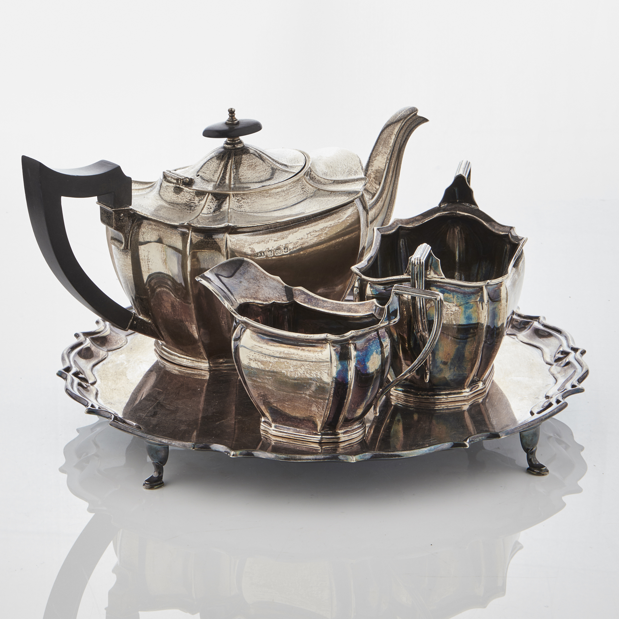 A three piece tea set