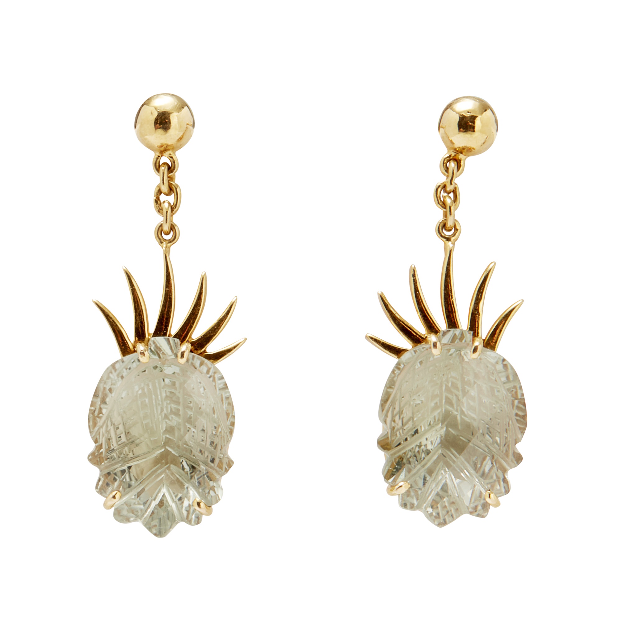 A pair of gem set pineapple earrings