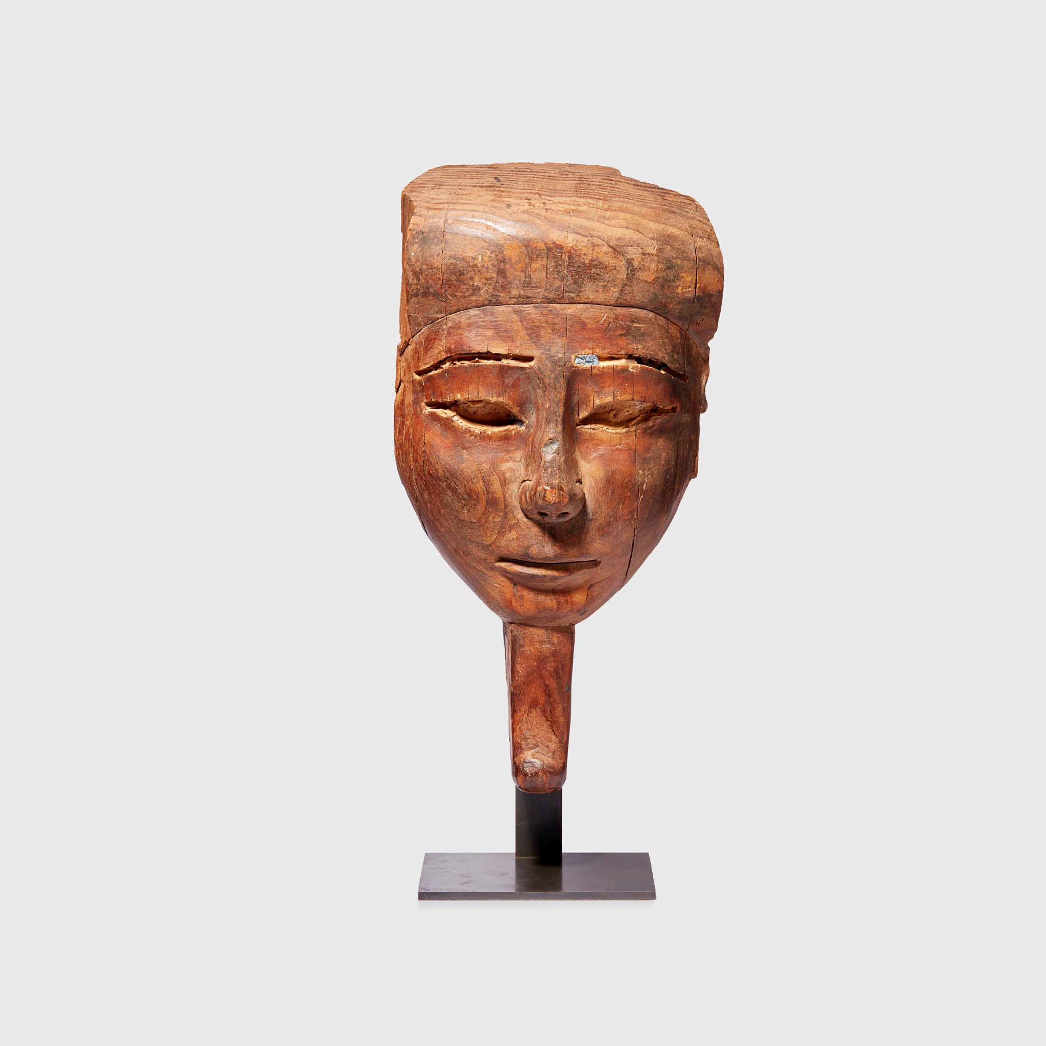 EGYPTIAN WOODEN MUMMY MASK