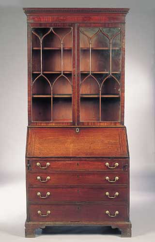 A George III mahogany bureau bookcase