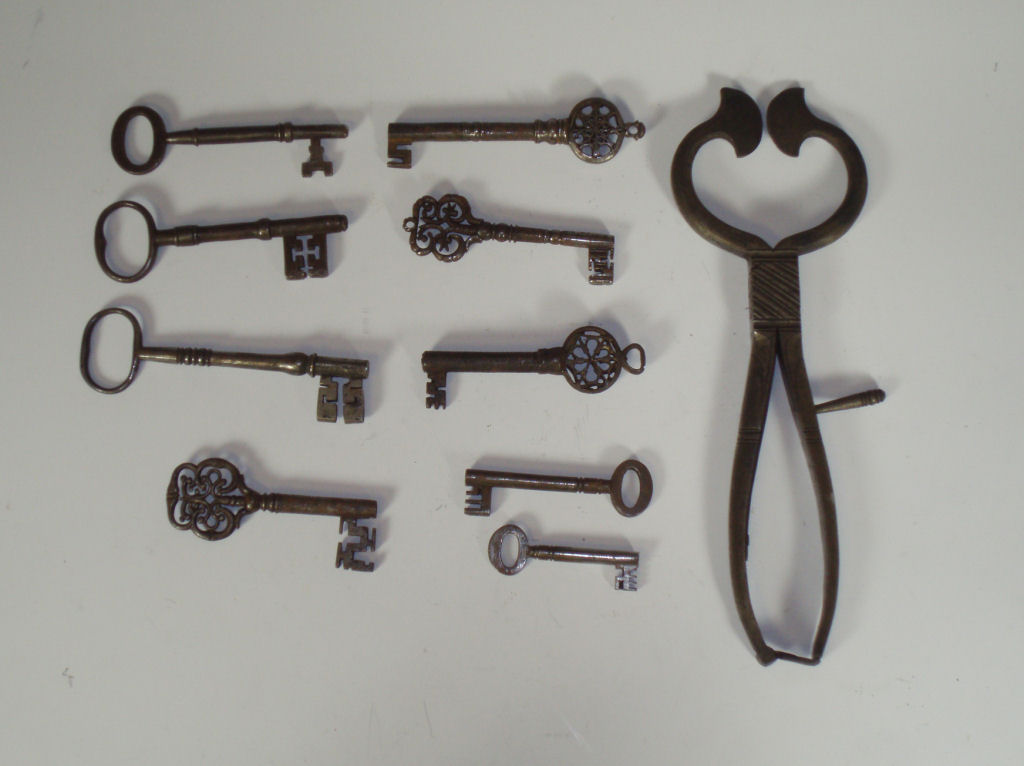 A collection of 19th century and later iron keys