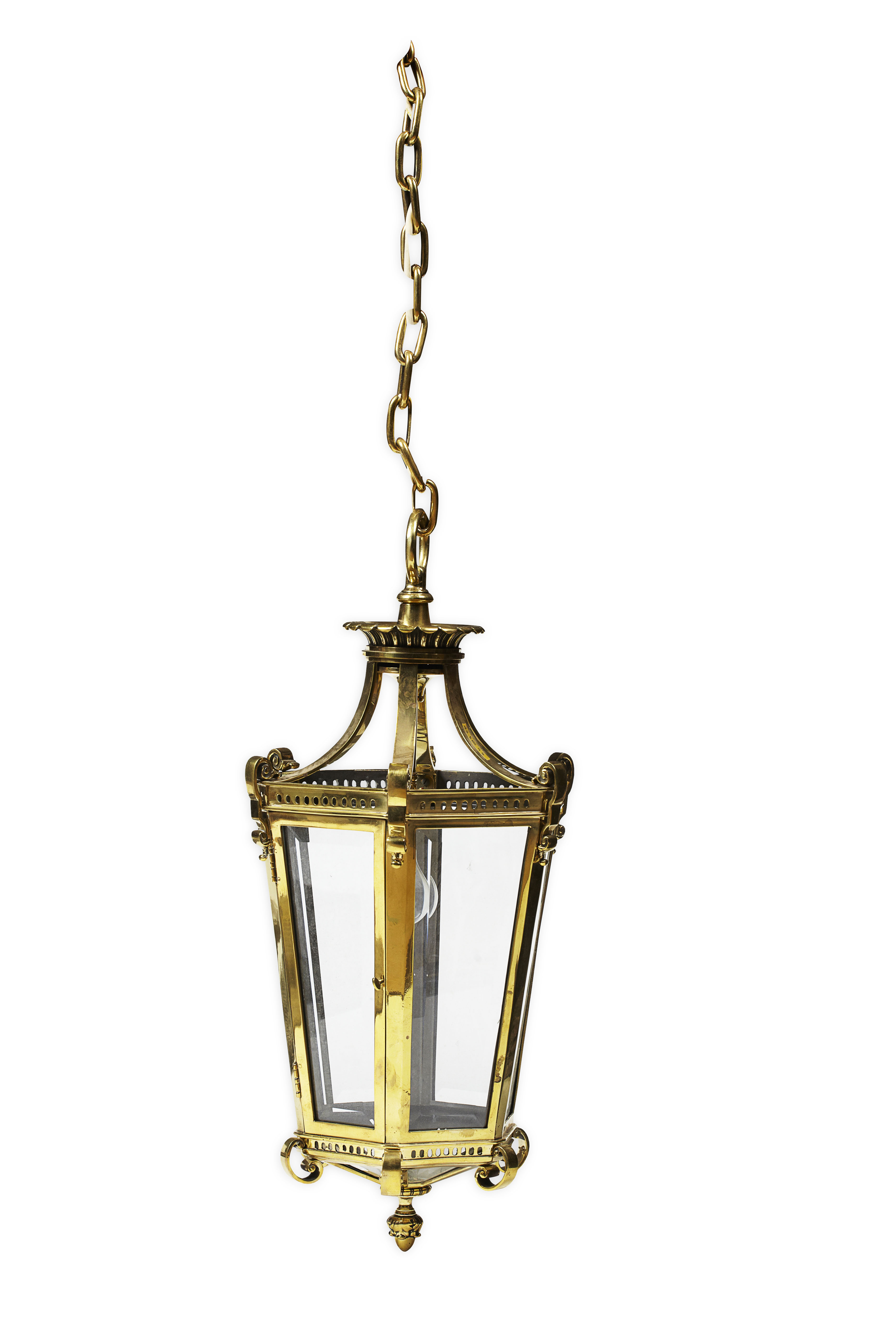 GEORGIAN STYLE BRASS HALL LANTERN