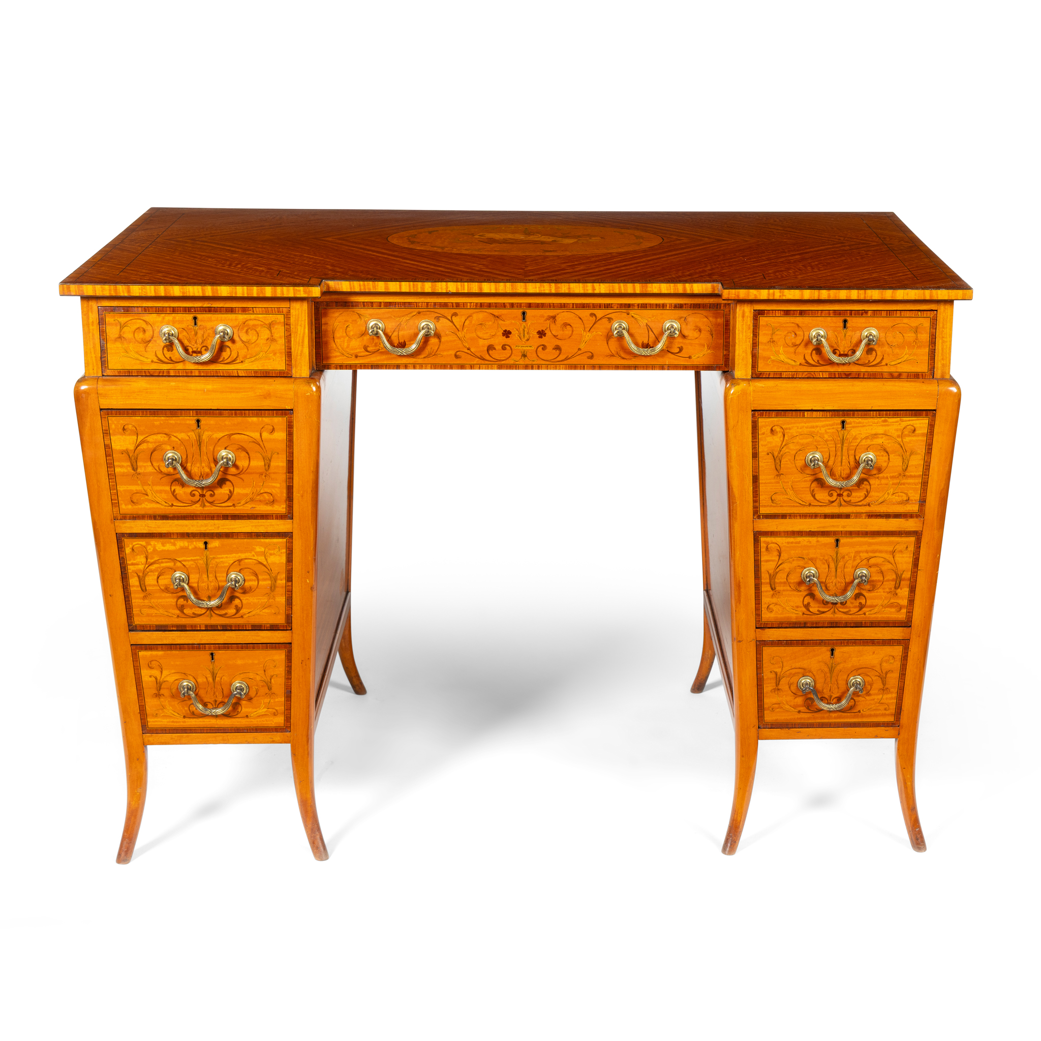 A SATINWOOD AND INLAID WRITING DESK