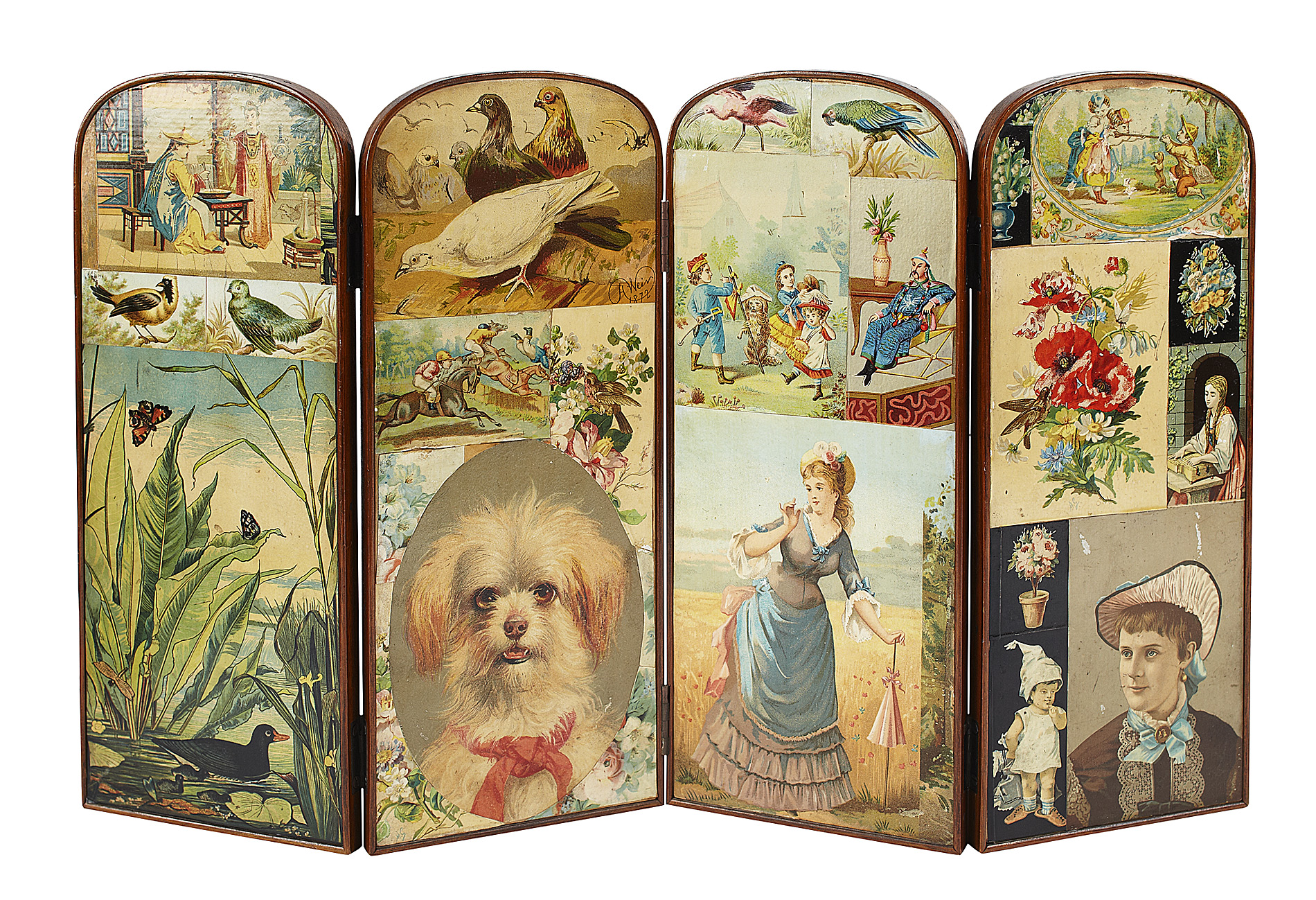 VICTORIAN SCRAPWORK TABLE SCREEN