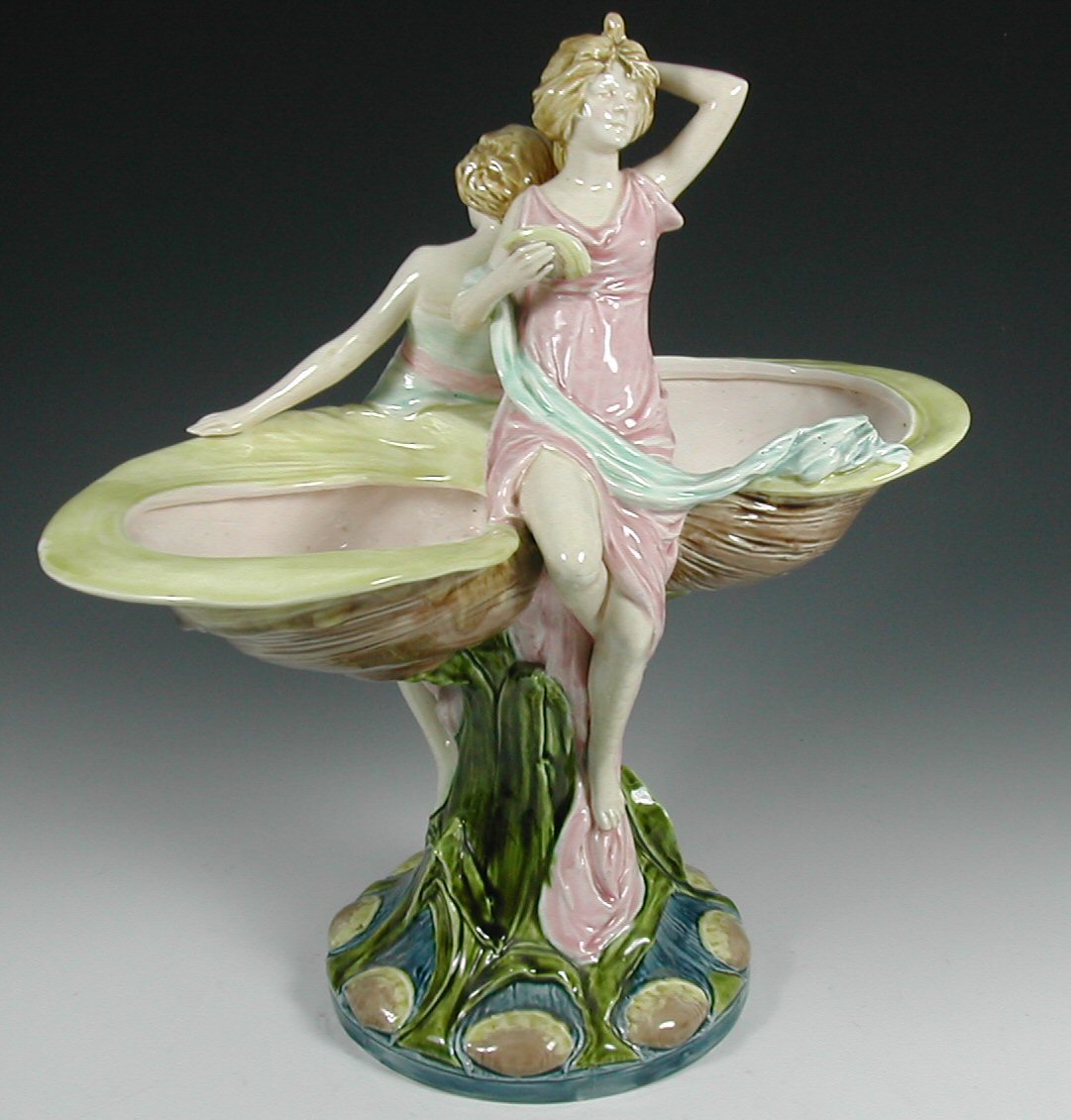 A Continental Art Nouveau figural comport,