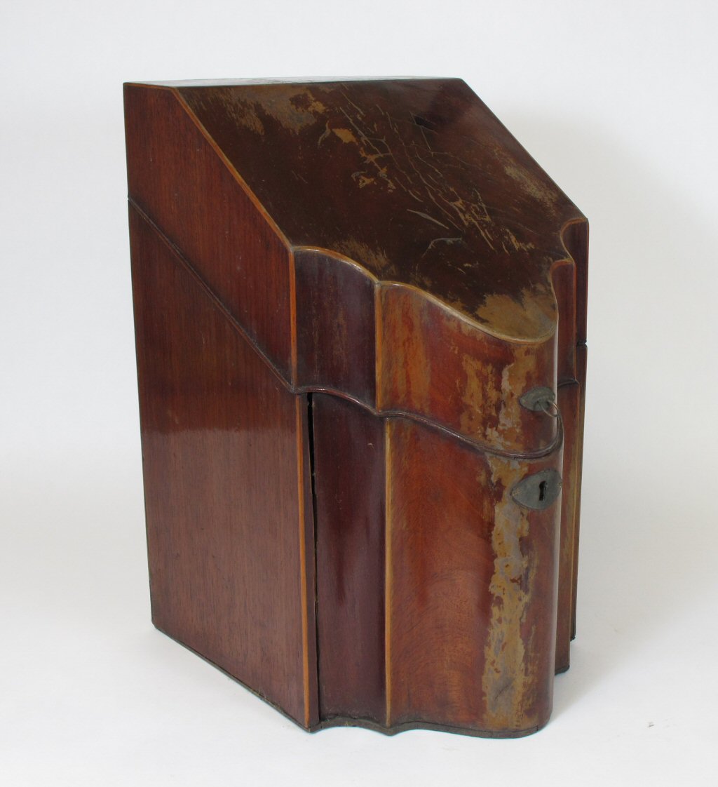 A pair of 19th century mahogany knife boxes