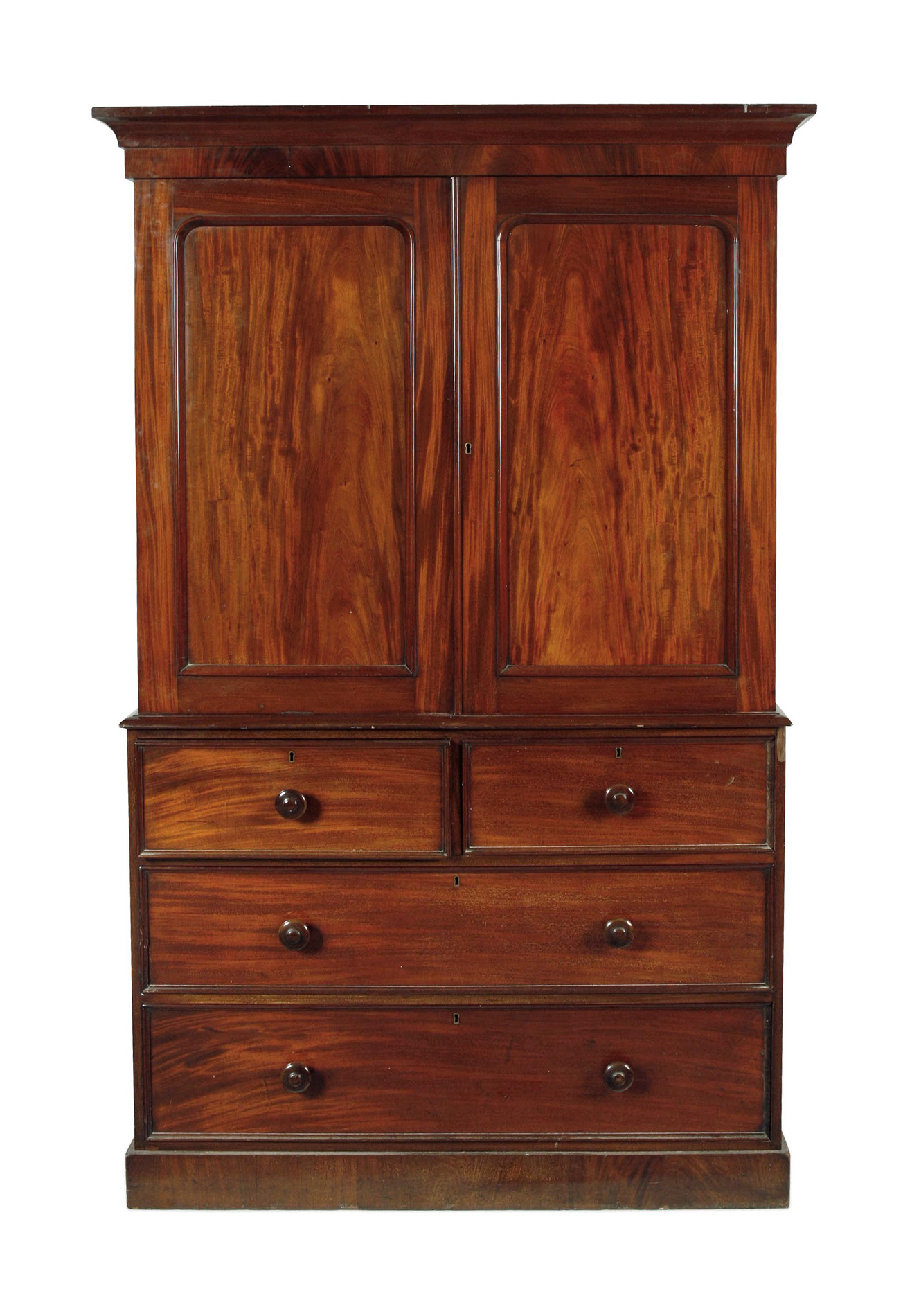VICTORIAN MAHOGANY LINEN PRESS