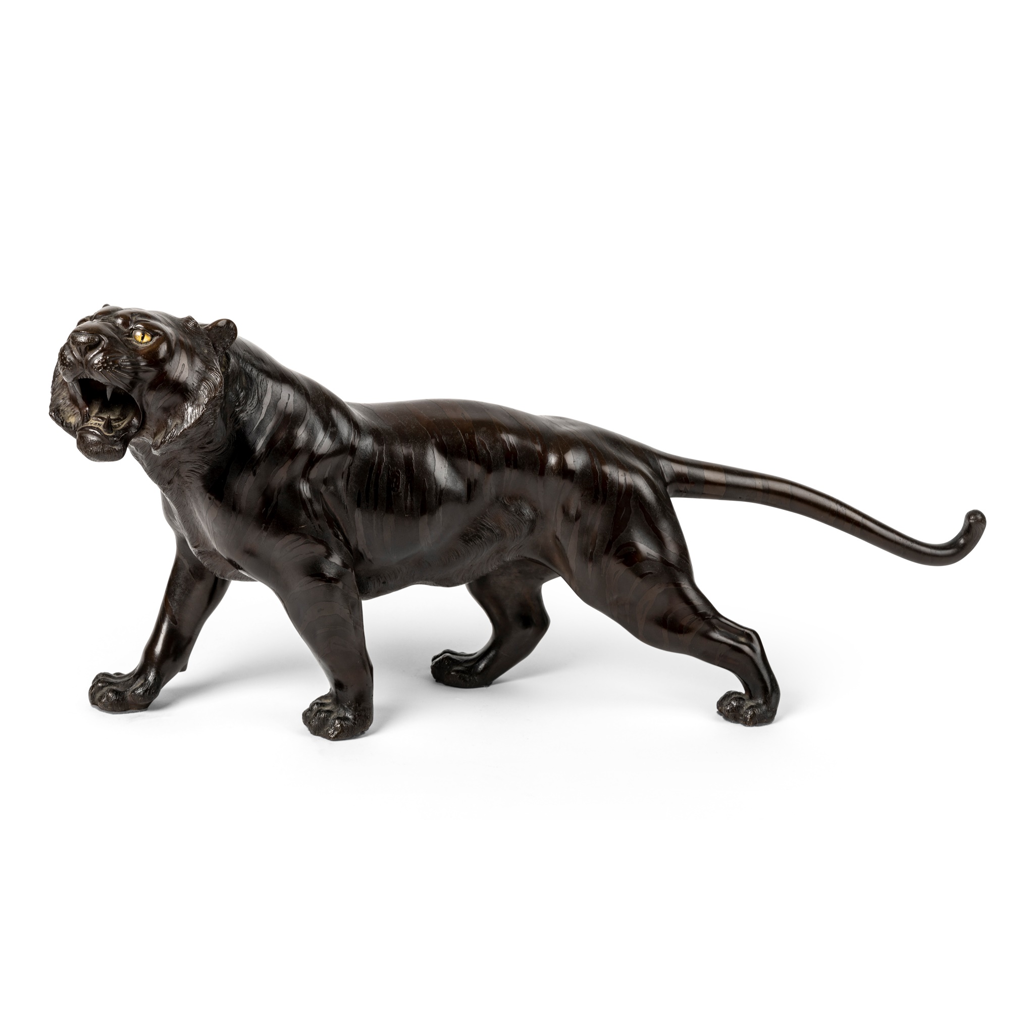 LARGE BRONZE TIGER OKIMONO