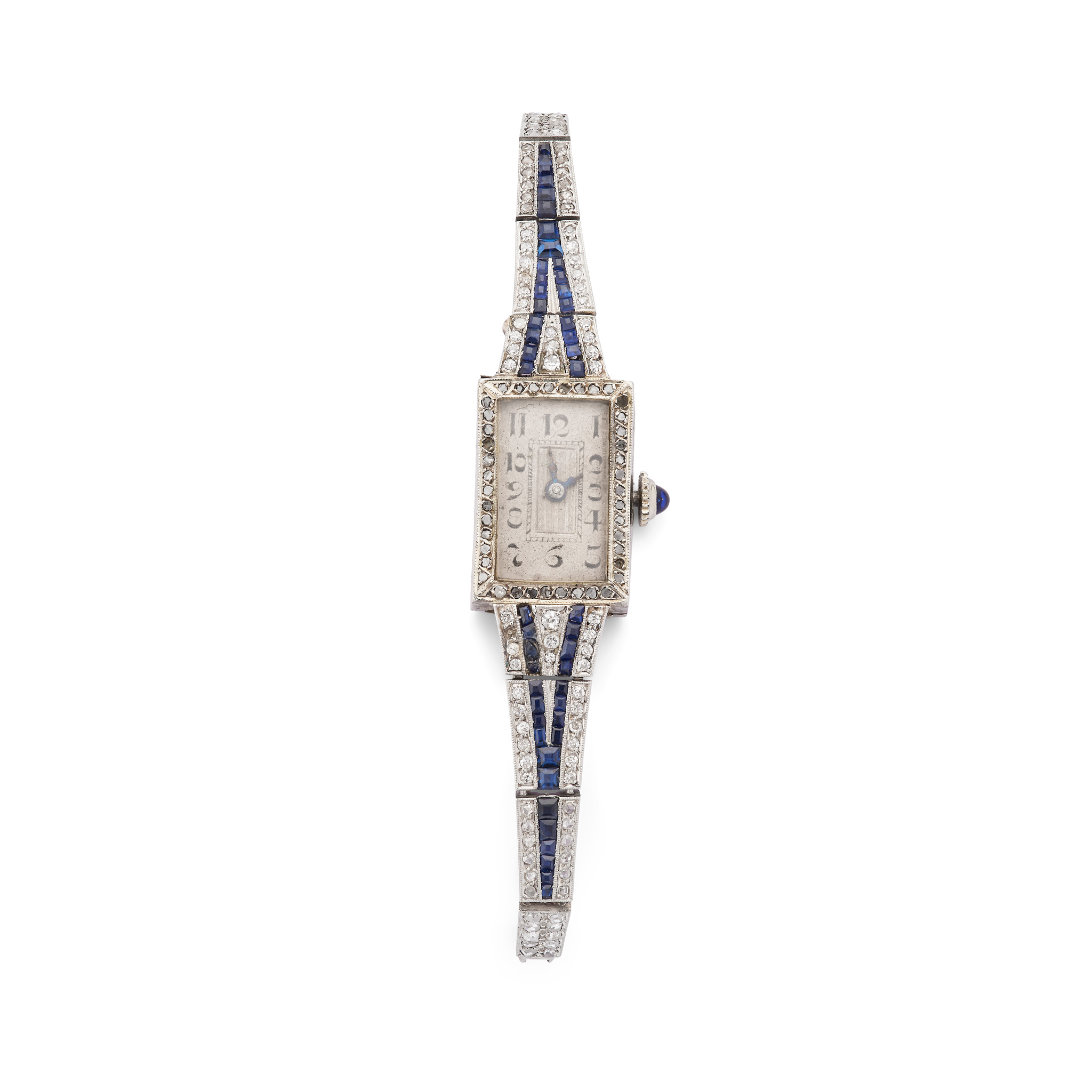 An Art Deco sapphire and diamond cocktail watch, circa 1935